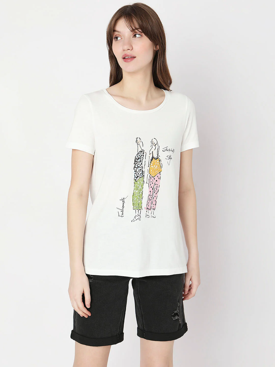 White Graphic Print T-Shirt - Image 2