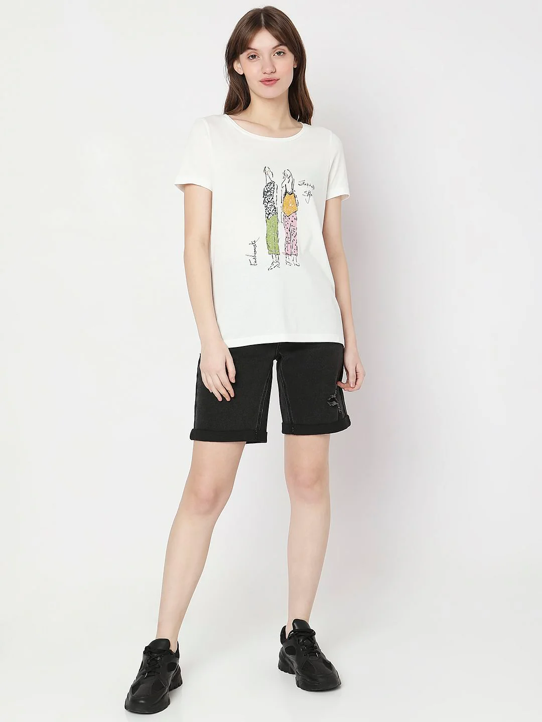 White Graphic Print T-Shirt - Image 5
