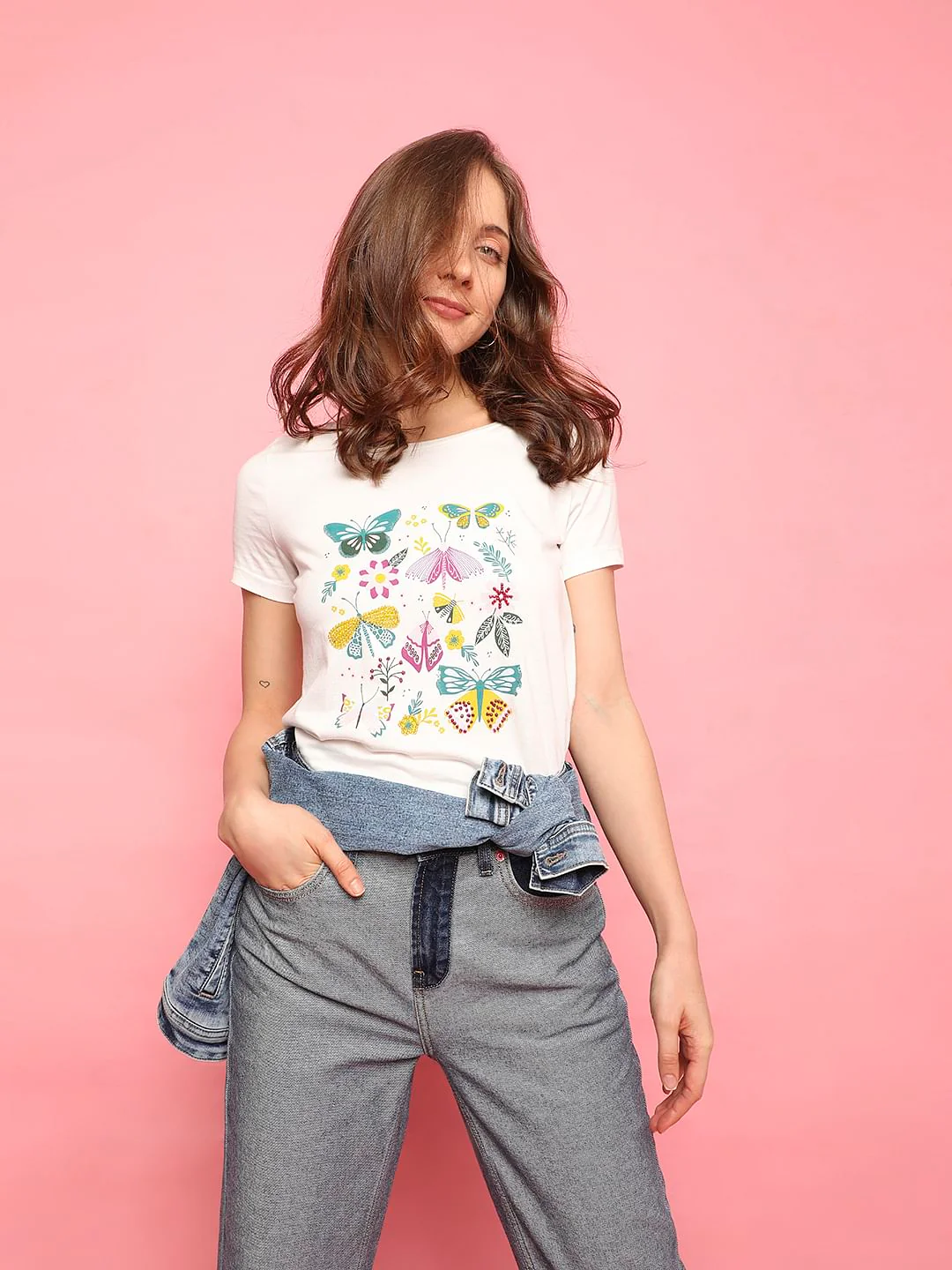 White Graphic Print T-Shirt