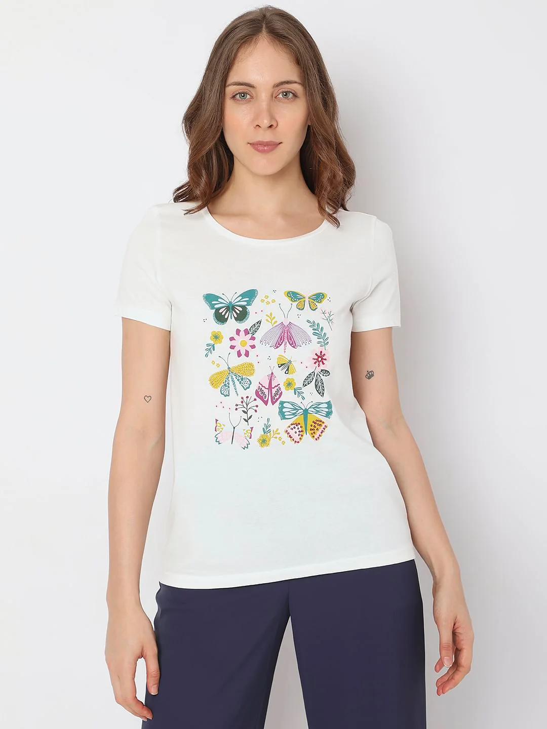 White Graphic Print T-Shirt - Image 2