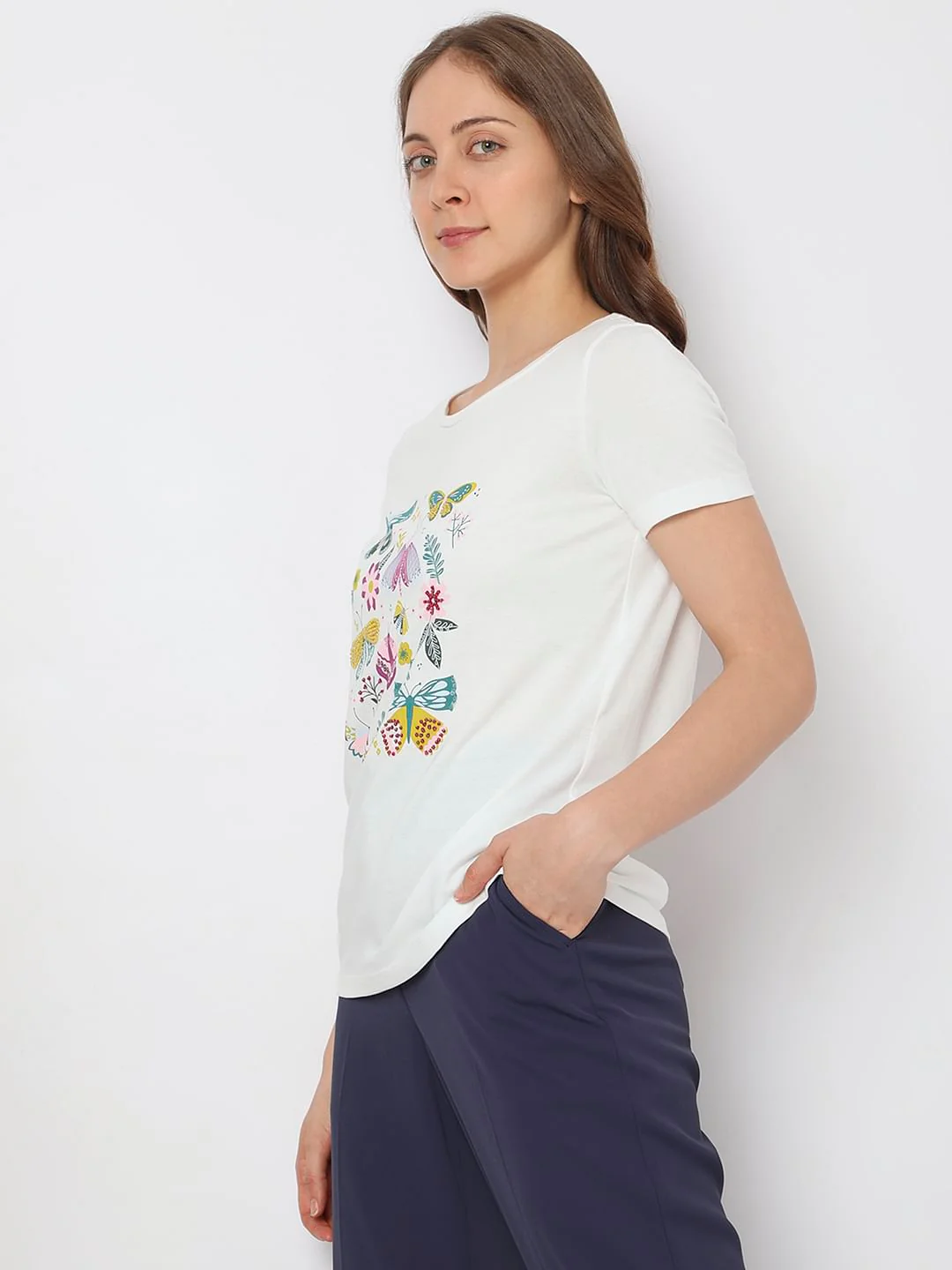 White Graphic Print T-Shirt - Image 3