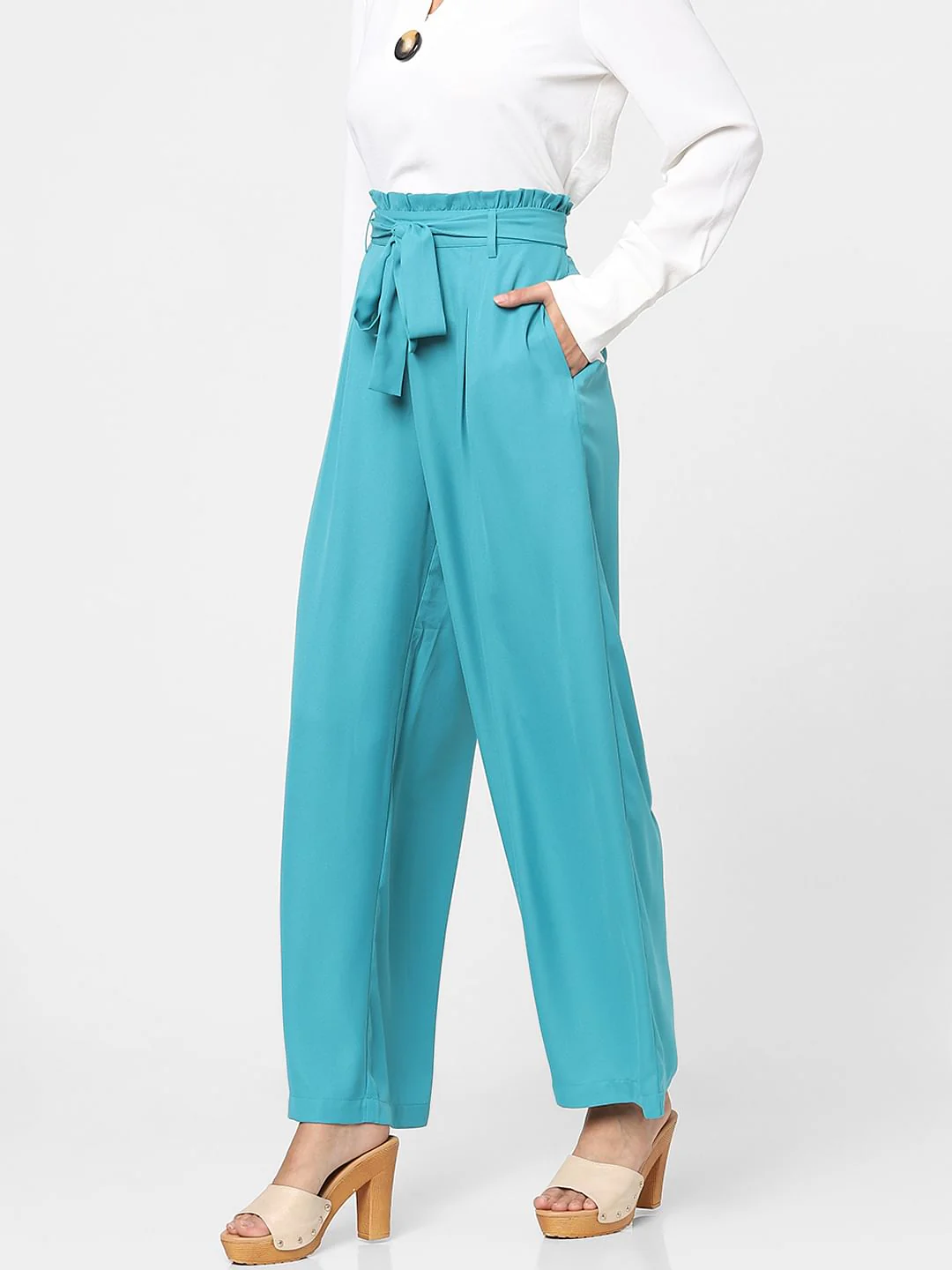 Blue Mid Rise Pants - Image 2