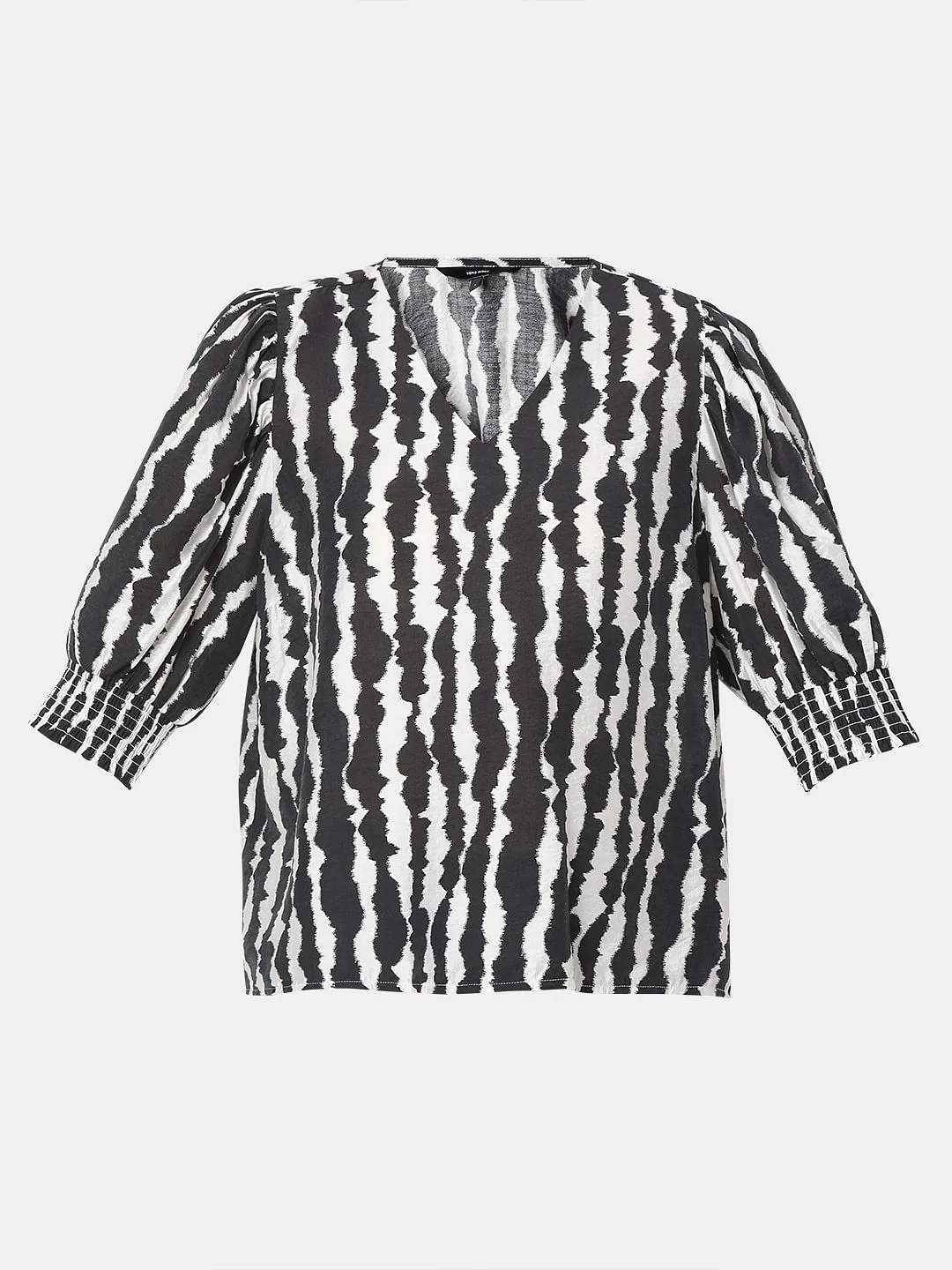 Black Abstract Print Top - Image 7