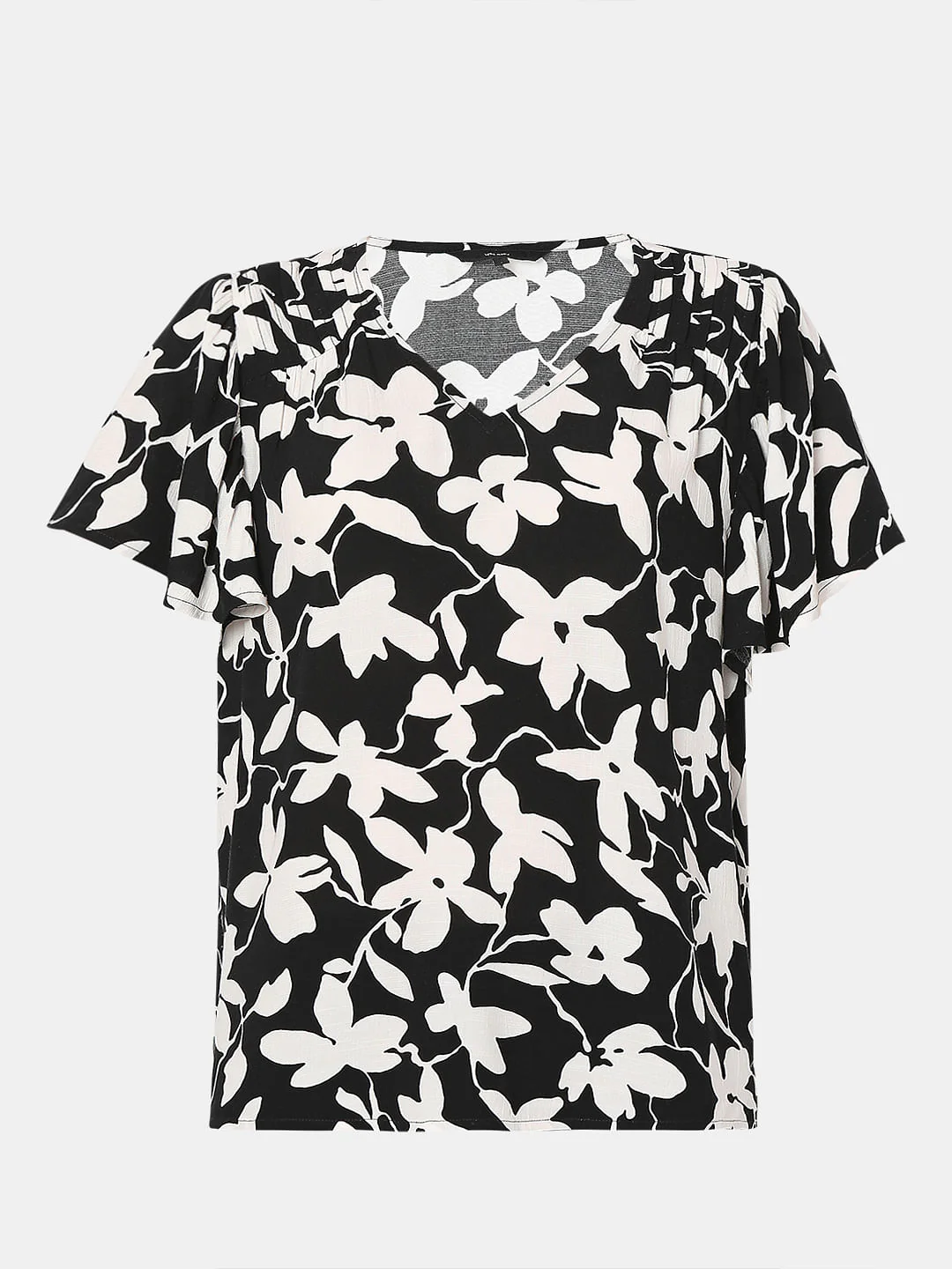 Black Floral Print Top - Image 7