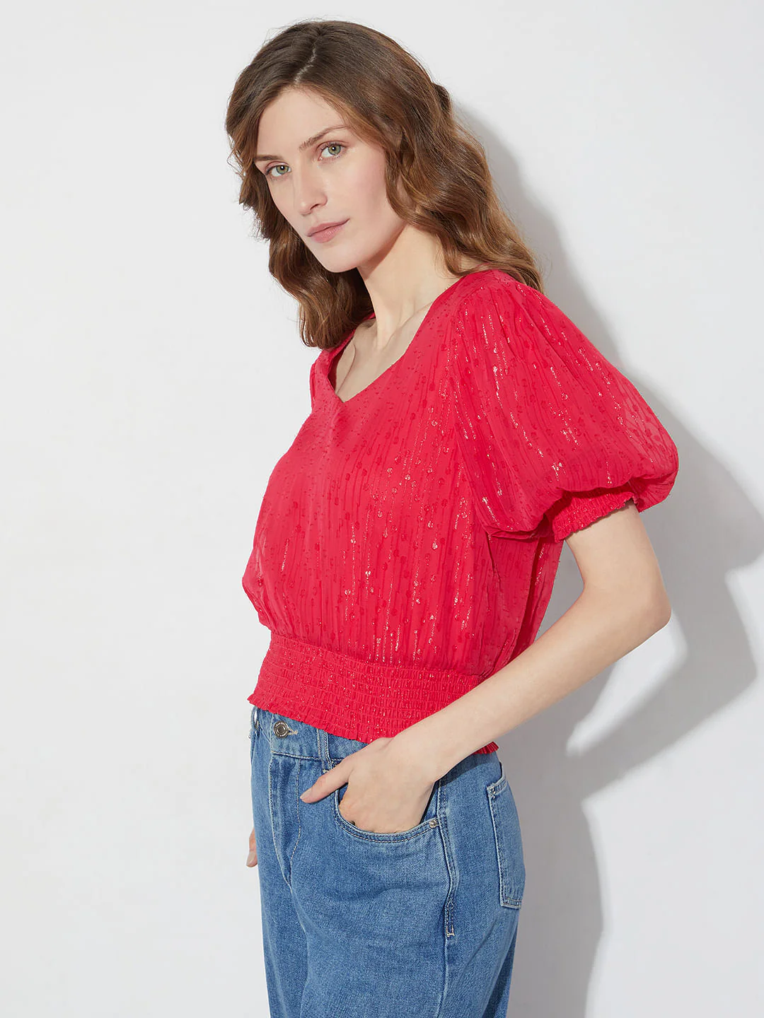 Red Shimmer Short Top - Image 3