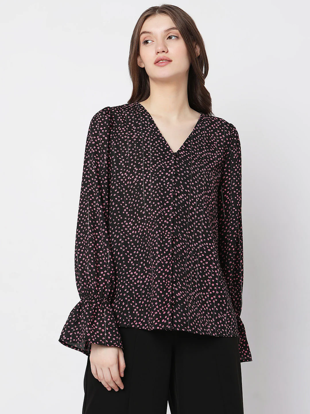 Black Printed Top - Image 2