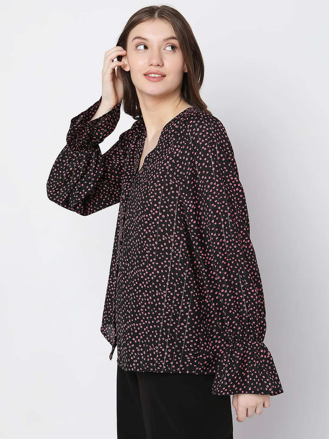 Black Printed Top - Image 3