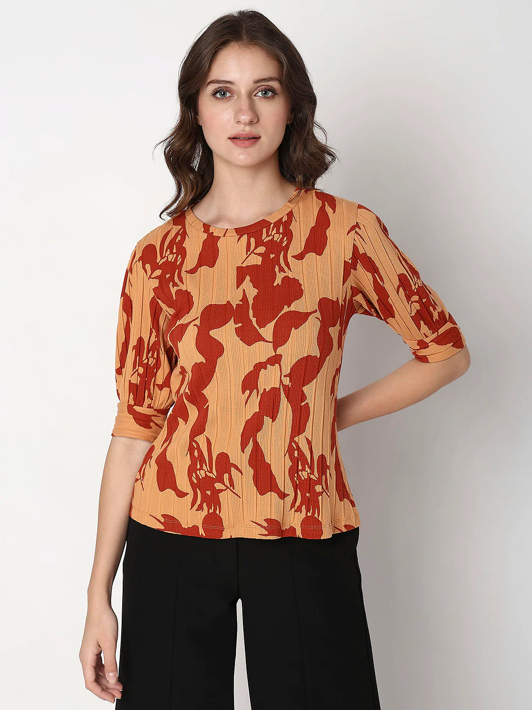 Brown Printed Top - Image 2
