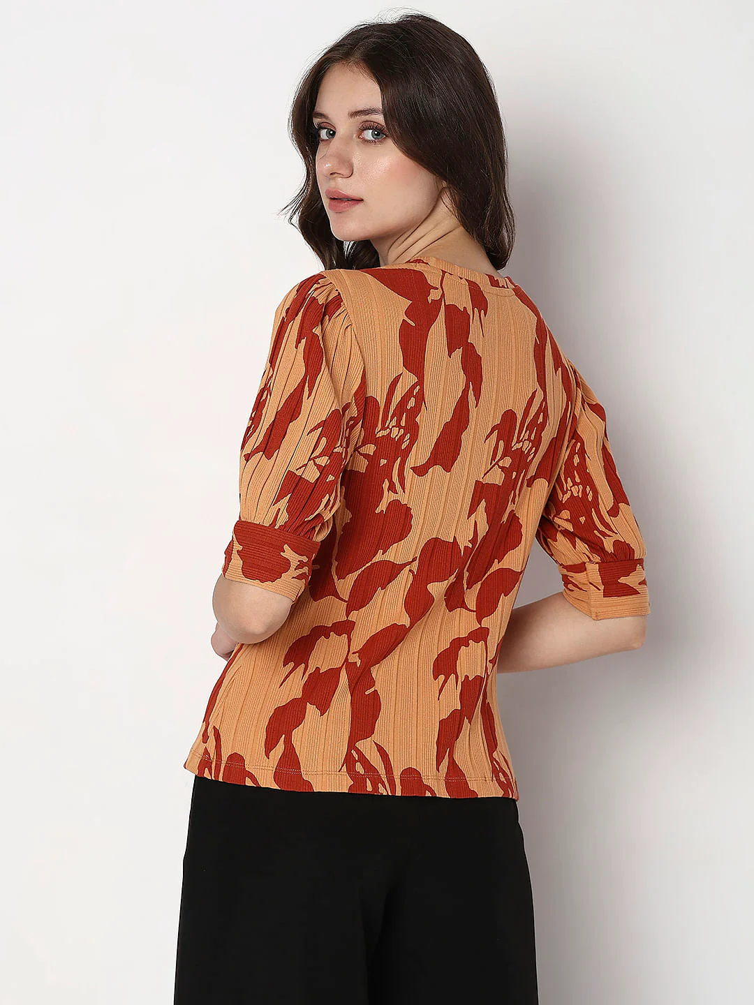 Brown Printed Top - Image 4
