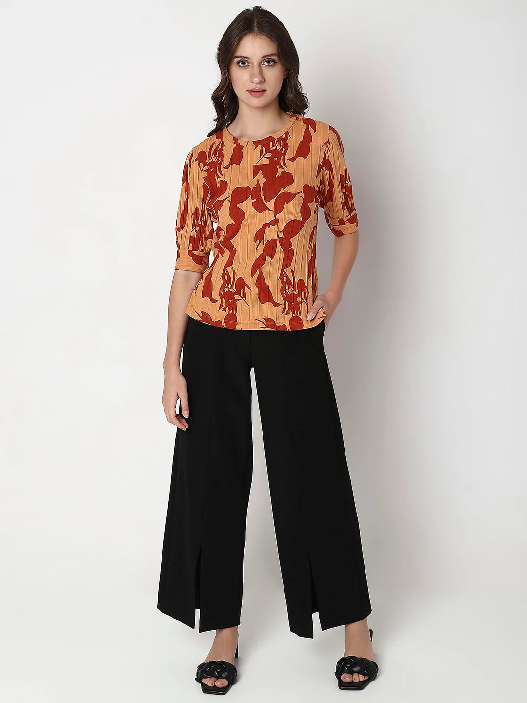 Brown Printed Top - Image 5