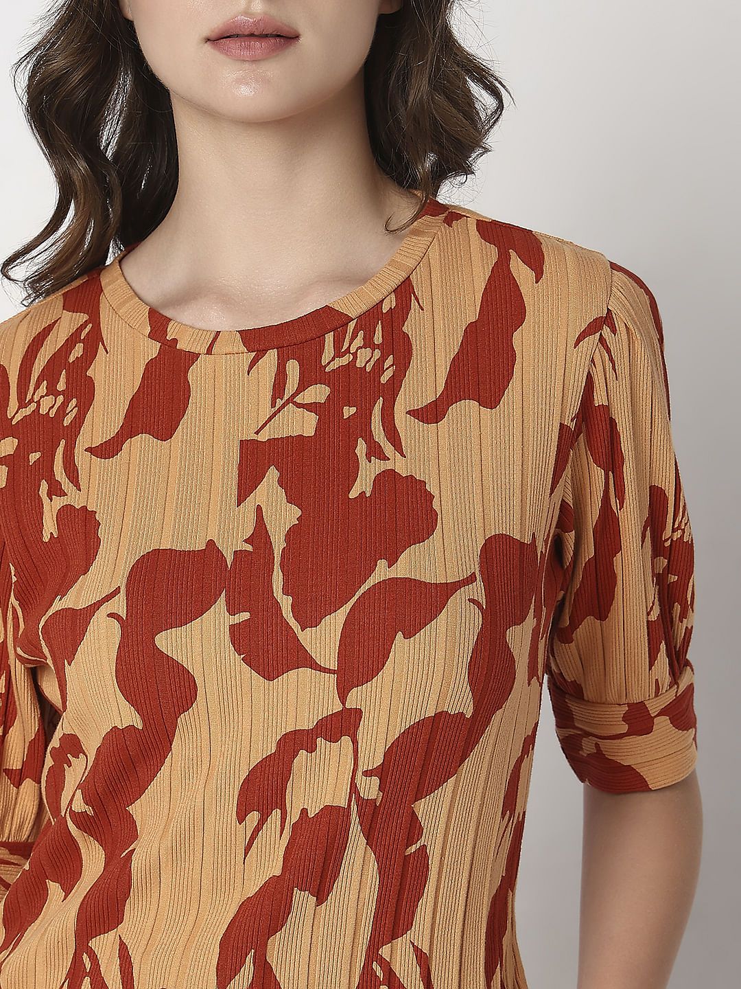 Brown Printed Top - Image 6