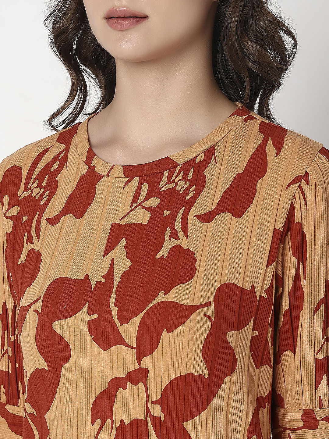 Brown Printed Top - Image 8