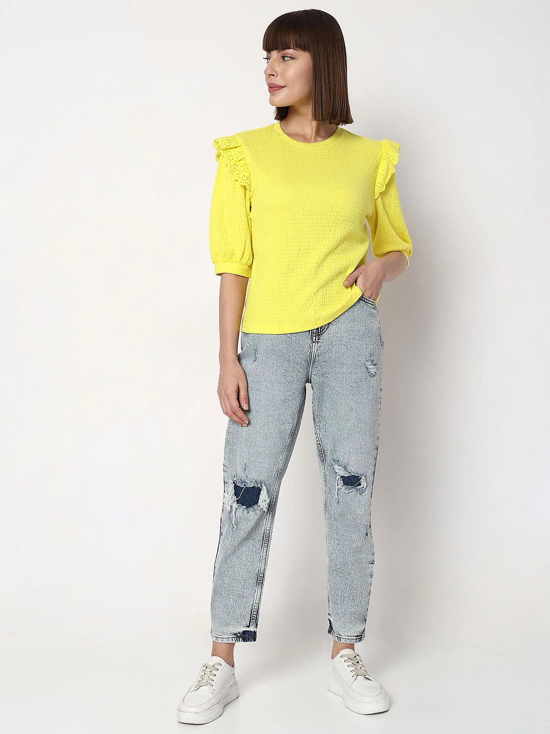 Yellow Textured Top - Image 5