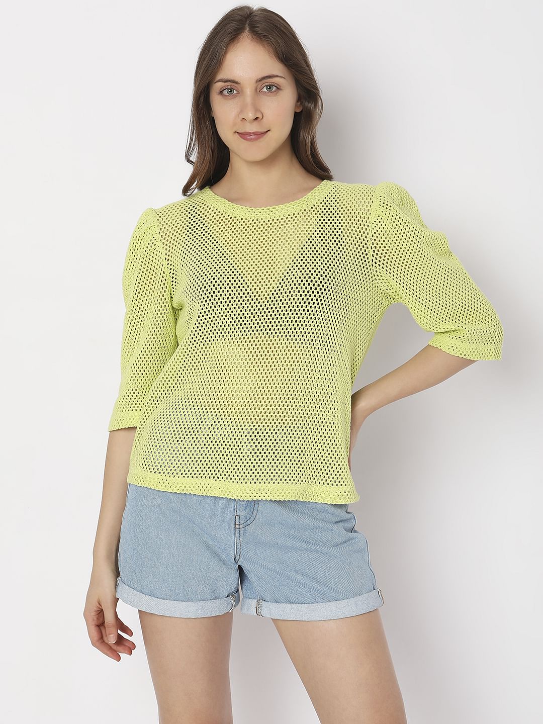 Lemon Yellow Knitted Top - Image 2