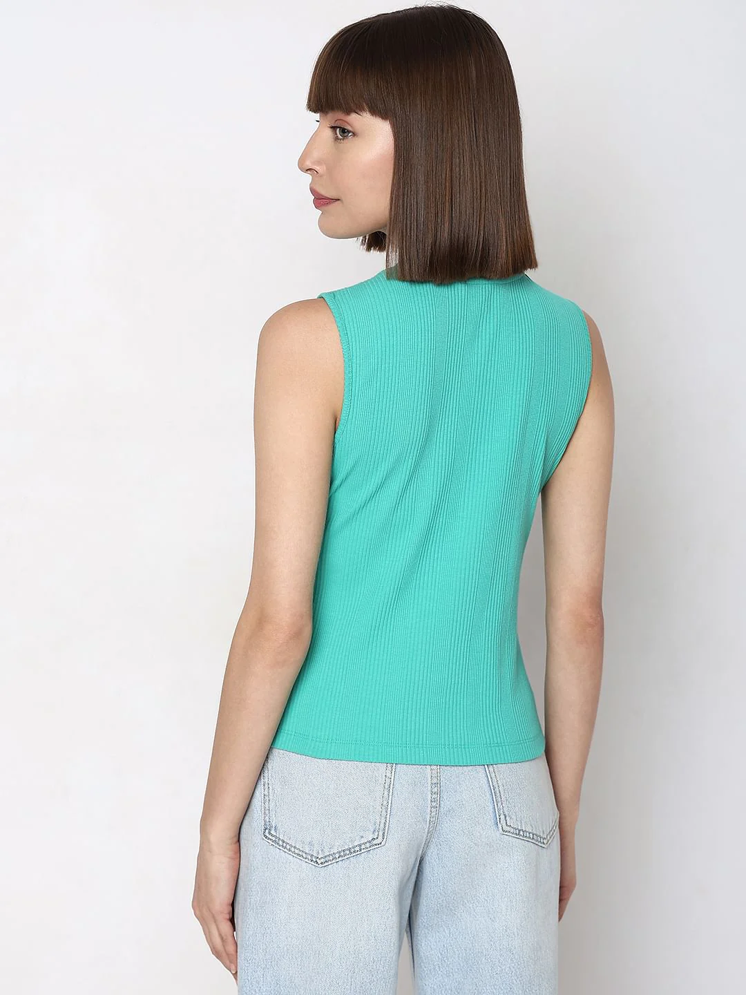 Green Knit Sleeveless Top - Image 4