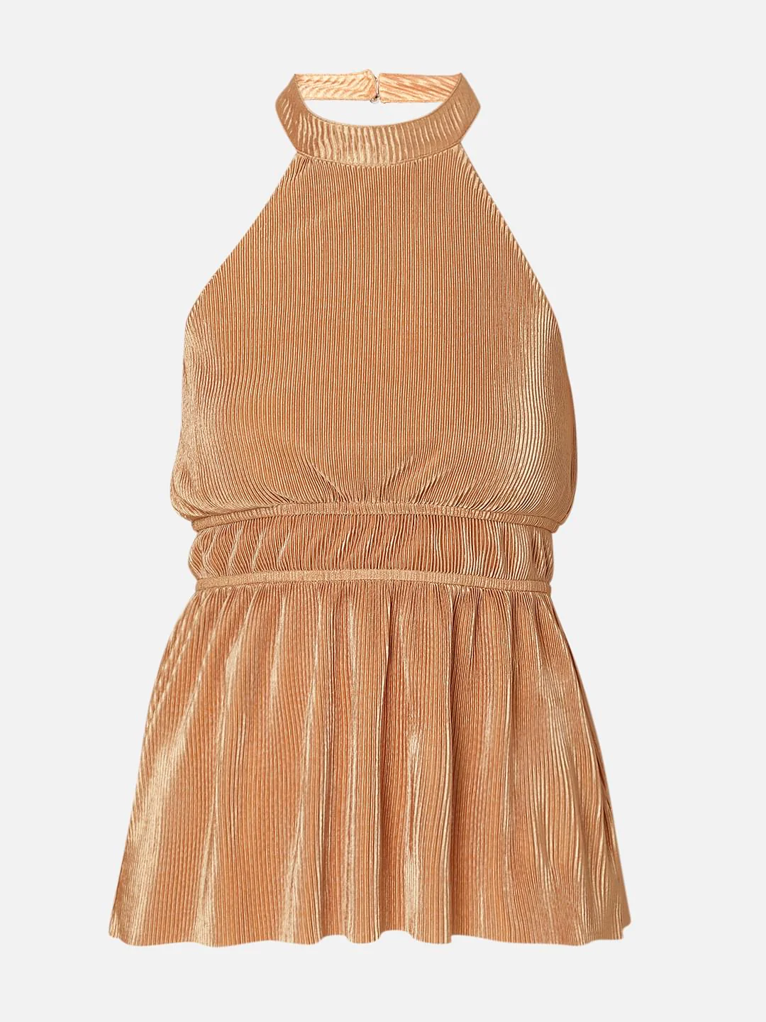 Brown Satin Pleated Top - Image 7