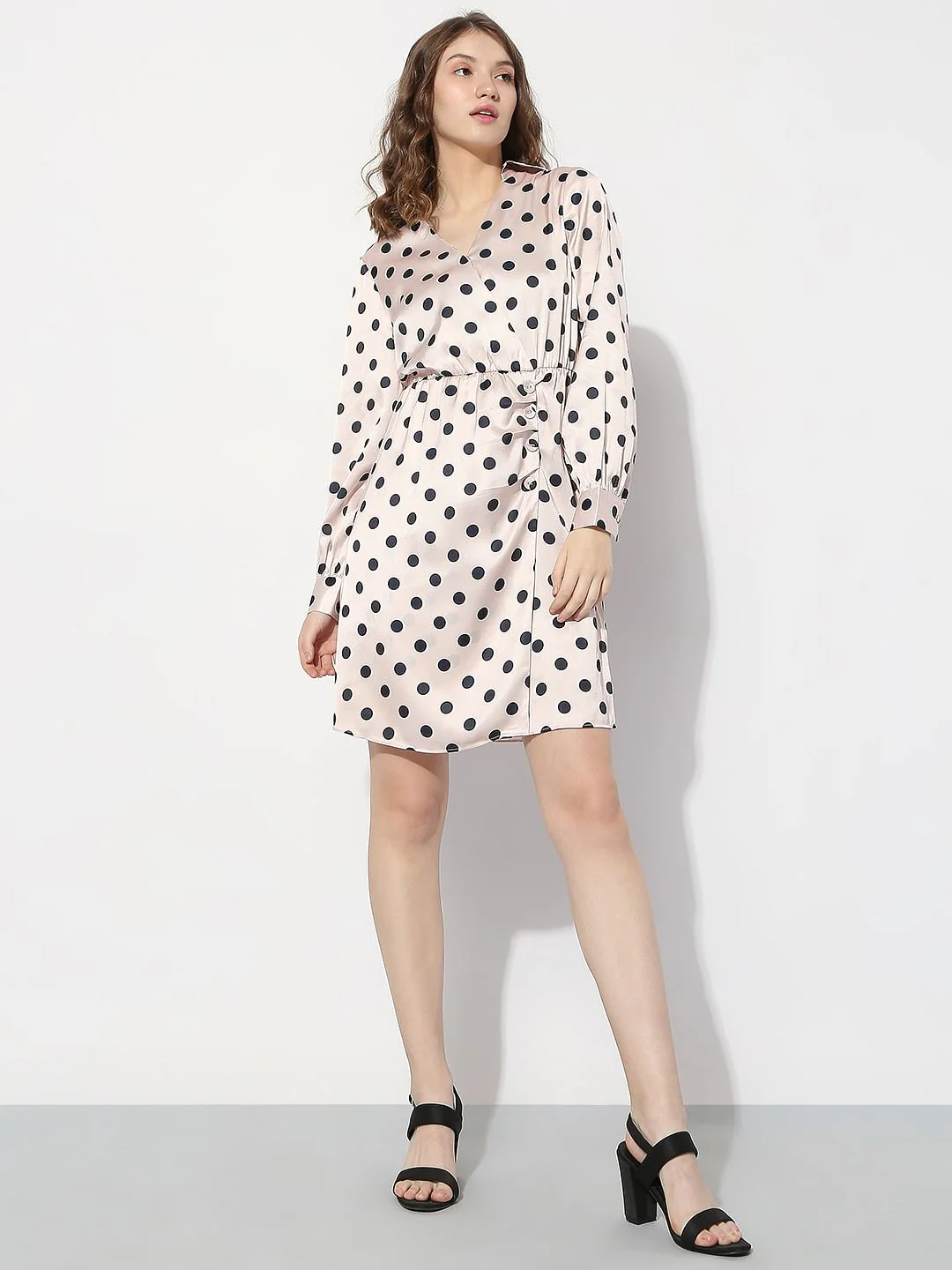 Pink Polka Dot Shirt Dress - Image 2