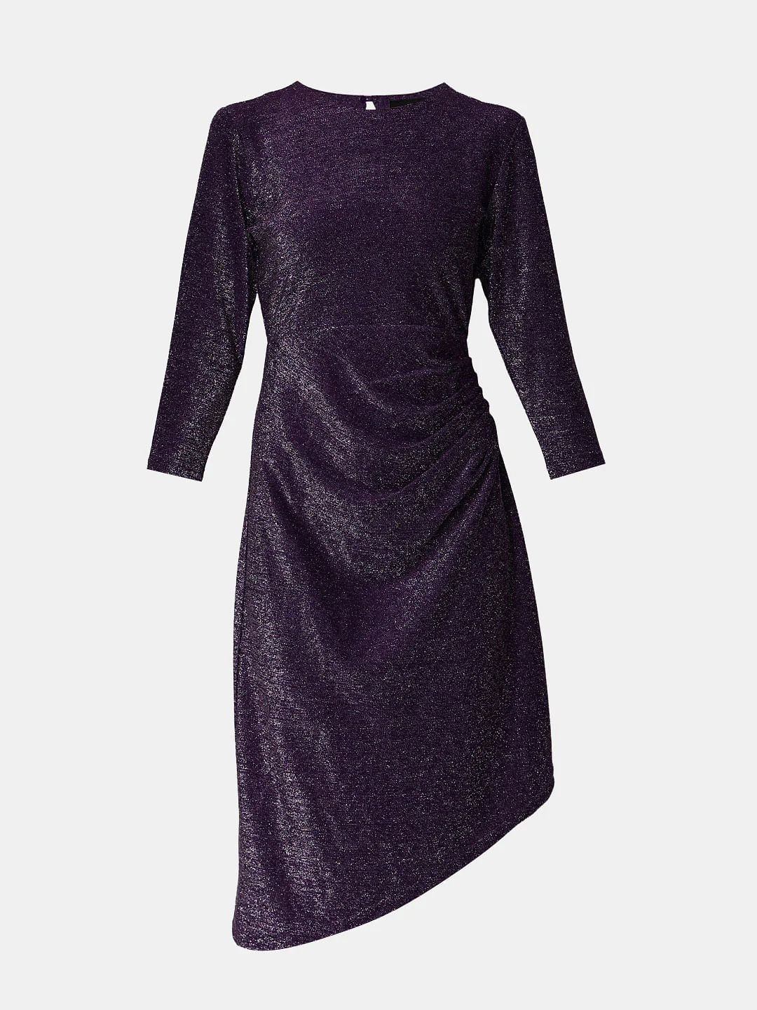 Purple Shimmer Lurex Midi Dress - Image 7