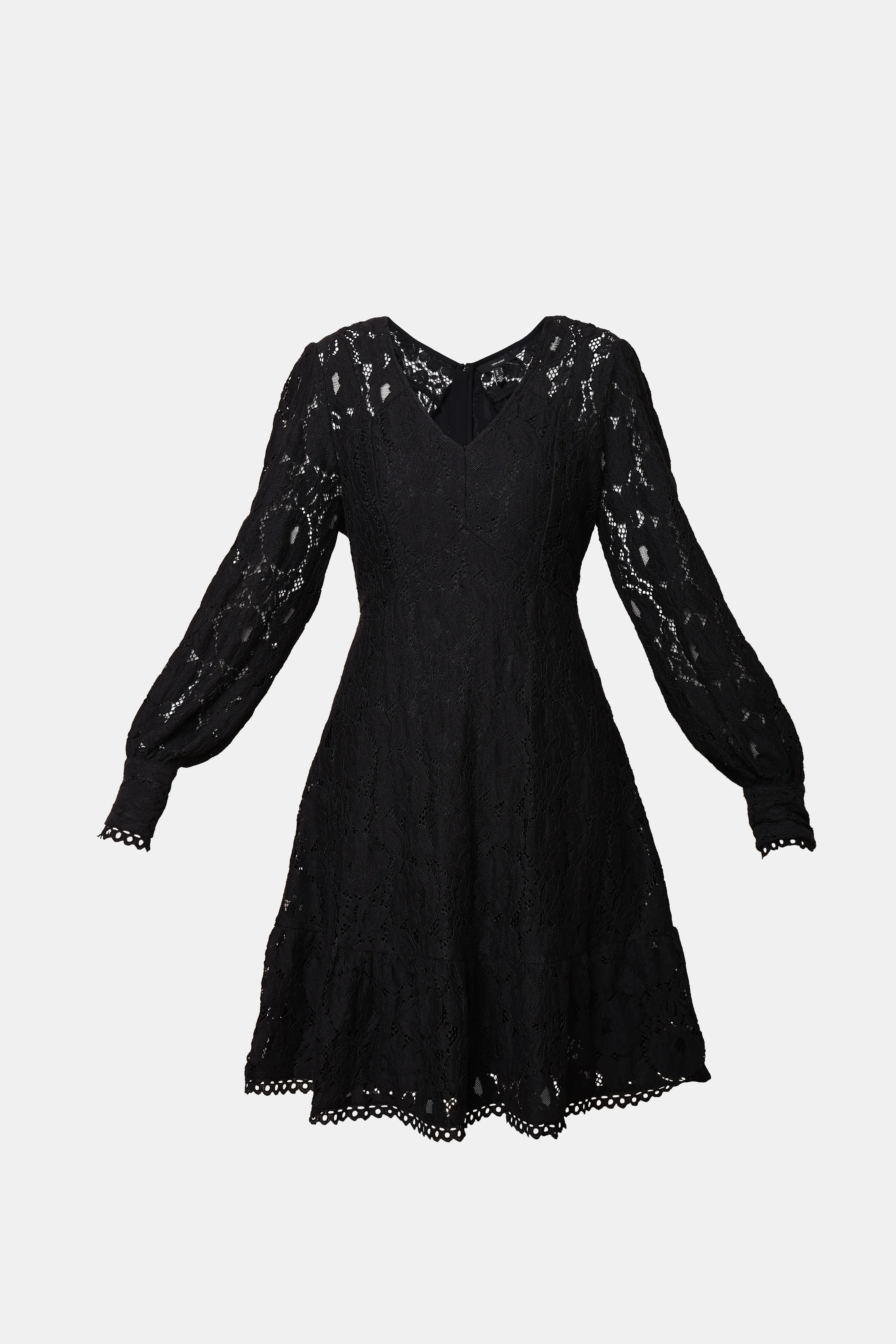 Black Lace Fit & Flare Dress - Image 7