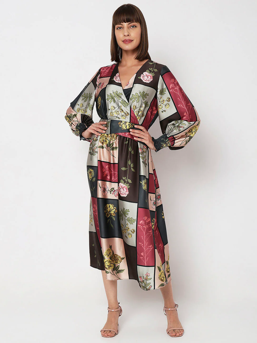 Green Floral Print Midi Dress - Image 2