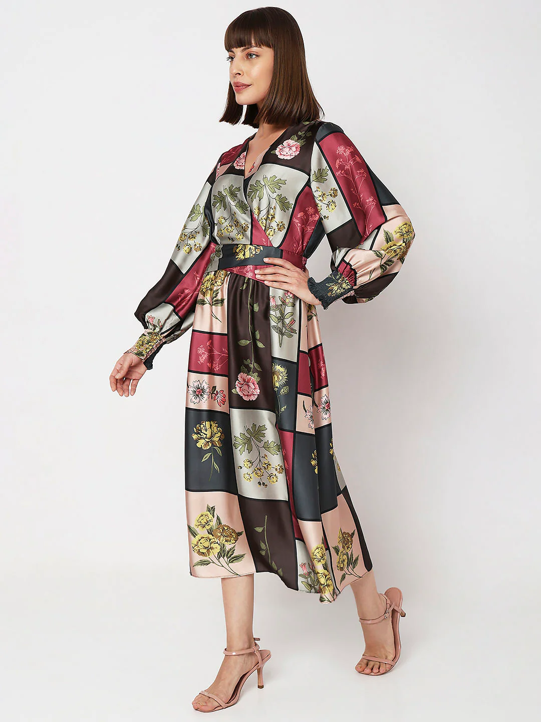 Green Floral Print Midi Dress - Image 3