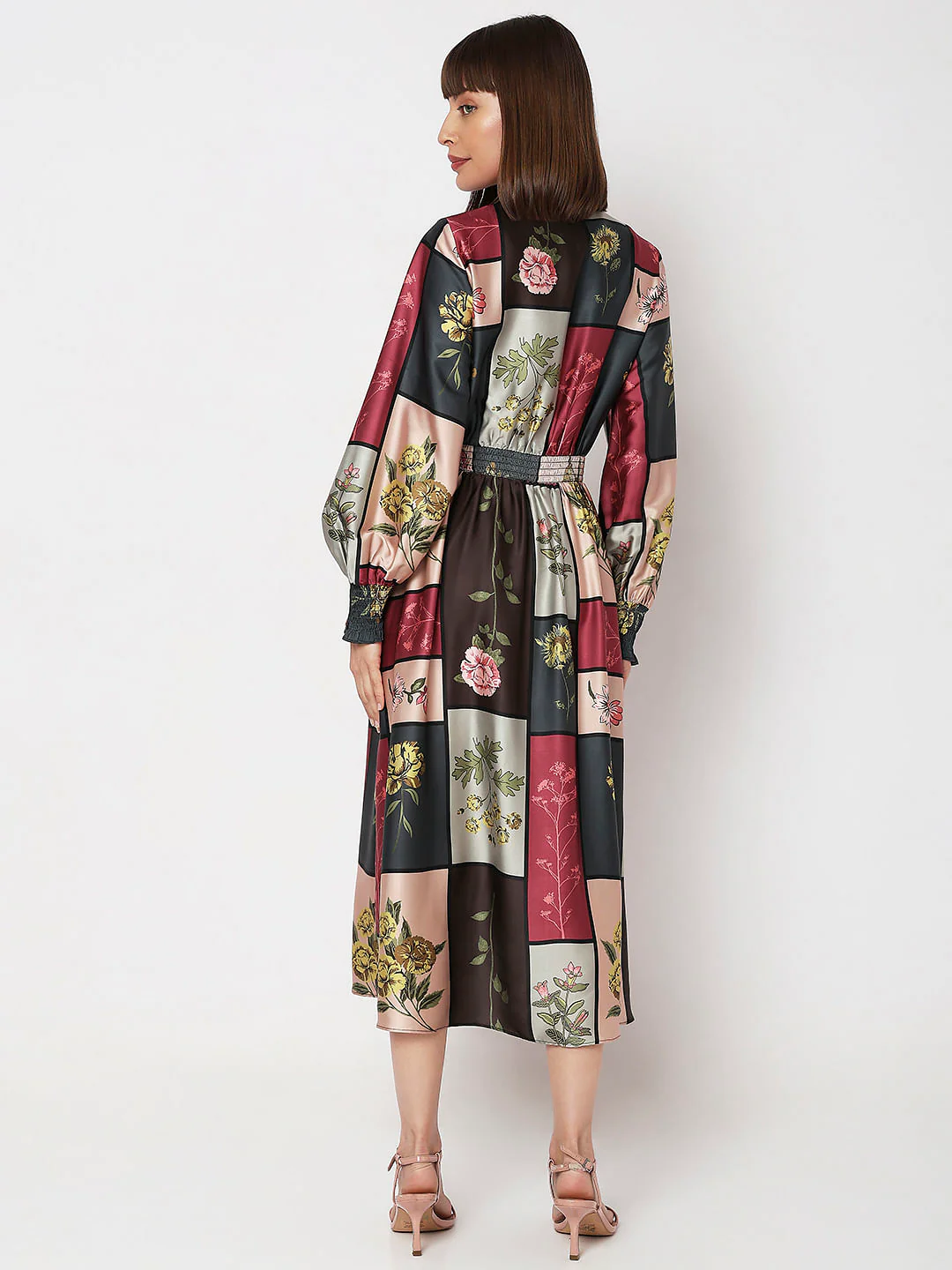 Green Floral Print Midi Dress - Image 4