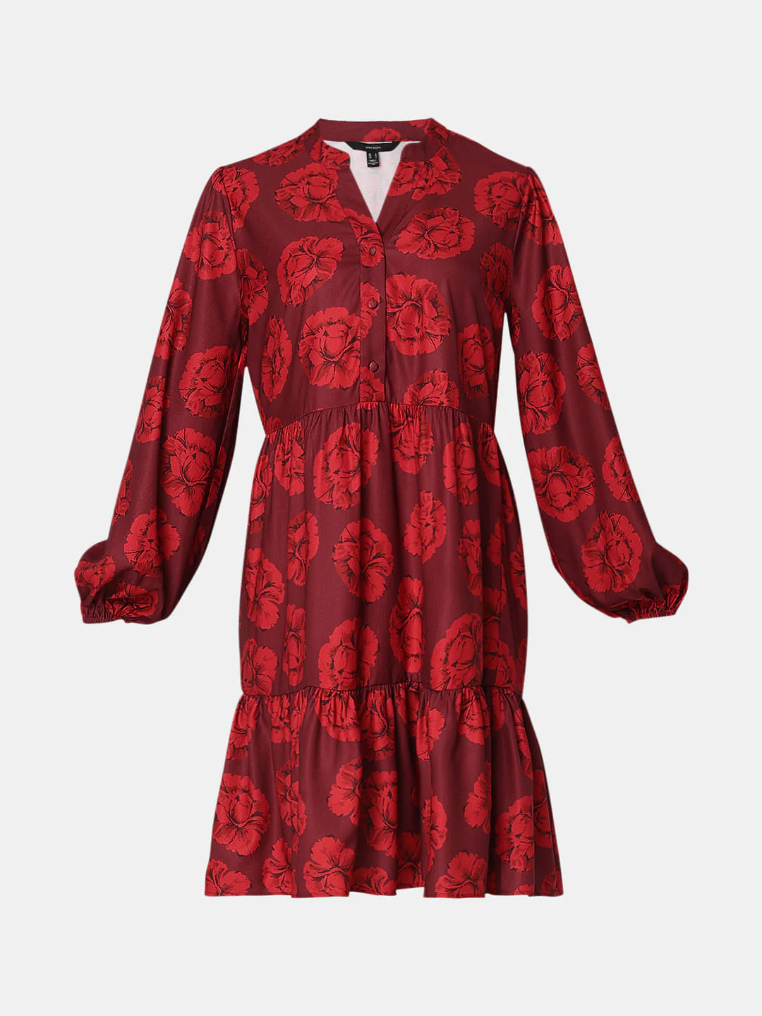 Maroon Floral Print Shift Dress - Image 7