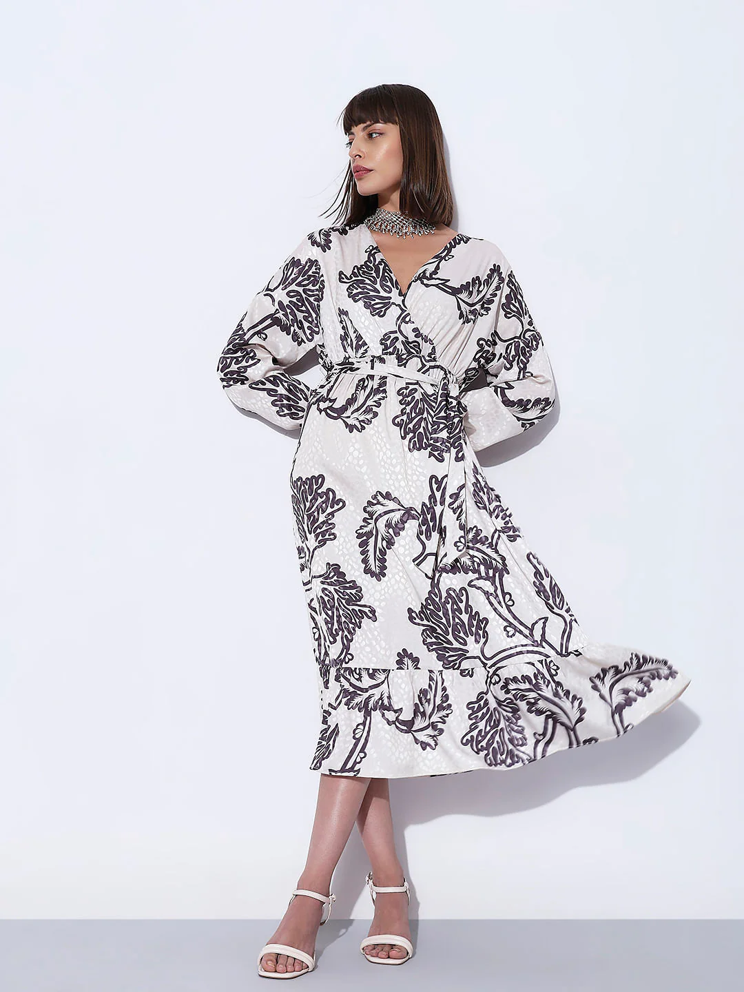 Off-White Printed Midi Dress
