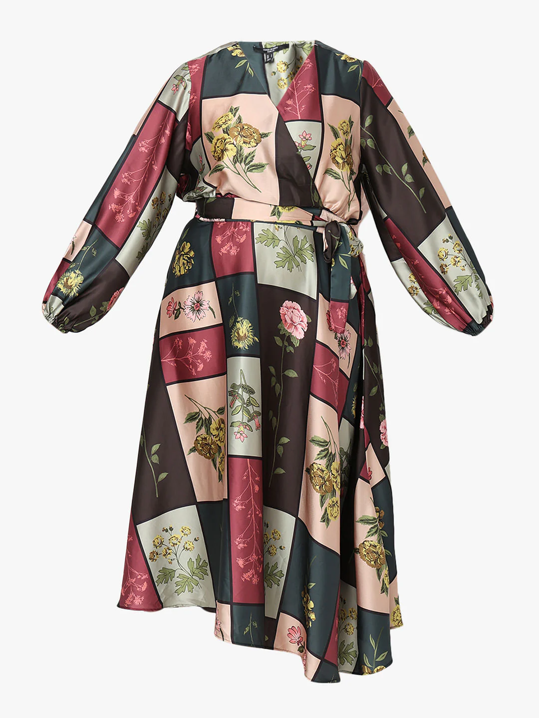 Curve Green Floral Print Midi Dress - Image 6