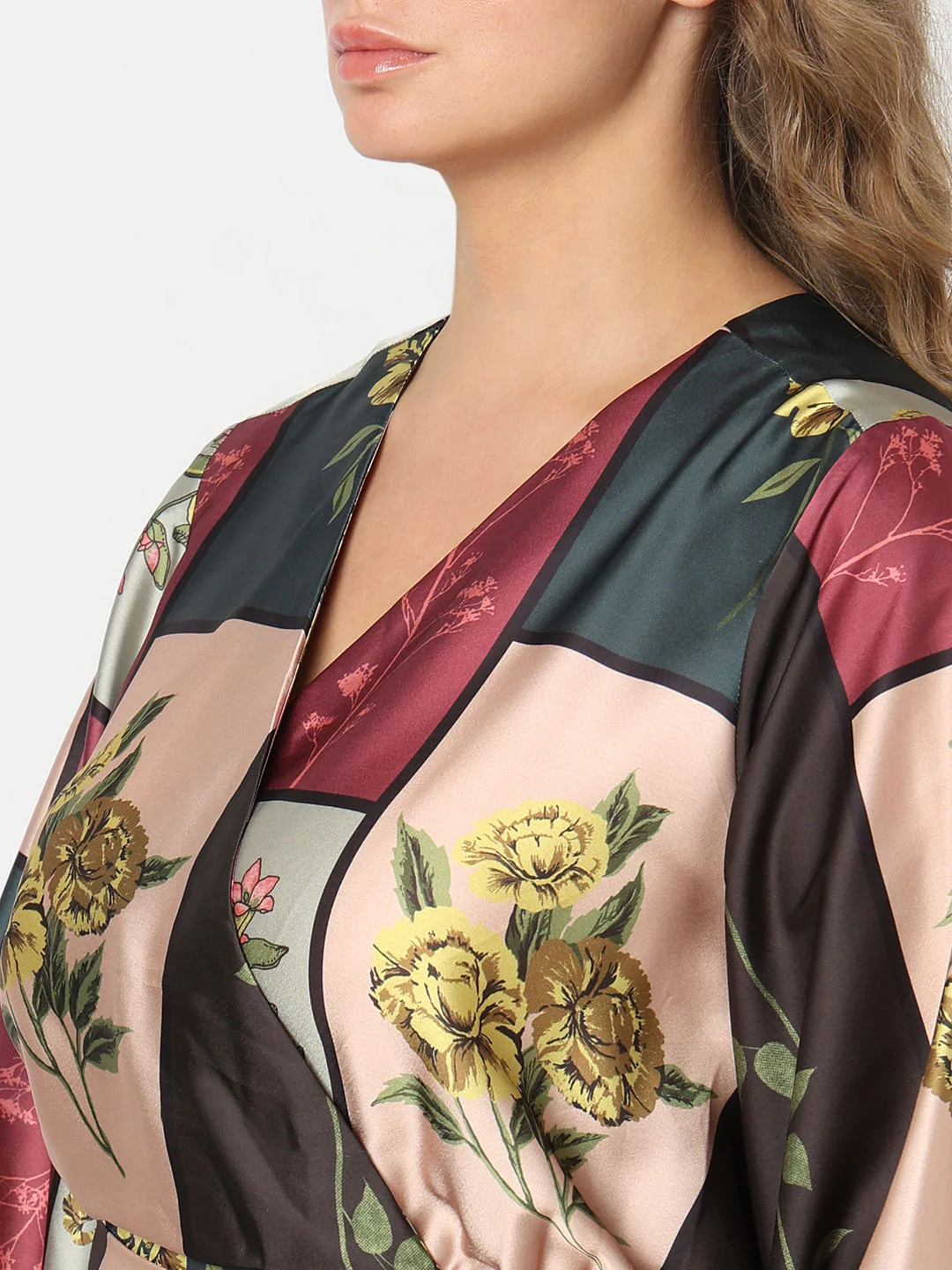 Curve Green Floral Print Midi Dress - Image 7