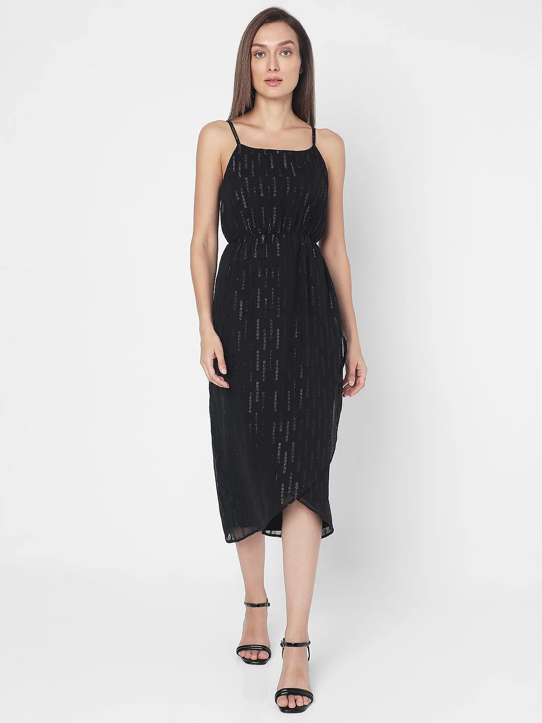 Black Embellished Midi Dress - Image 2