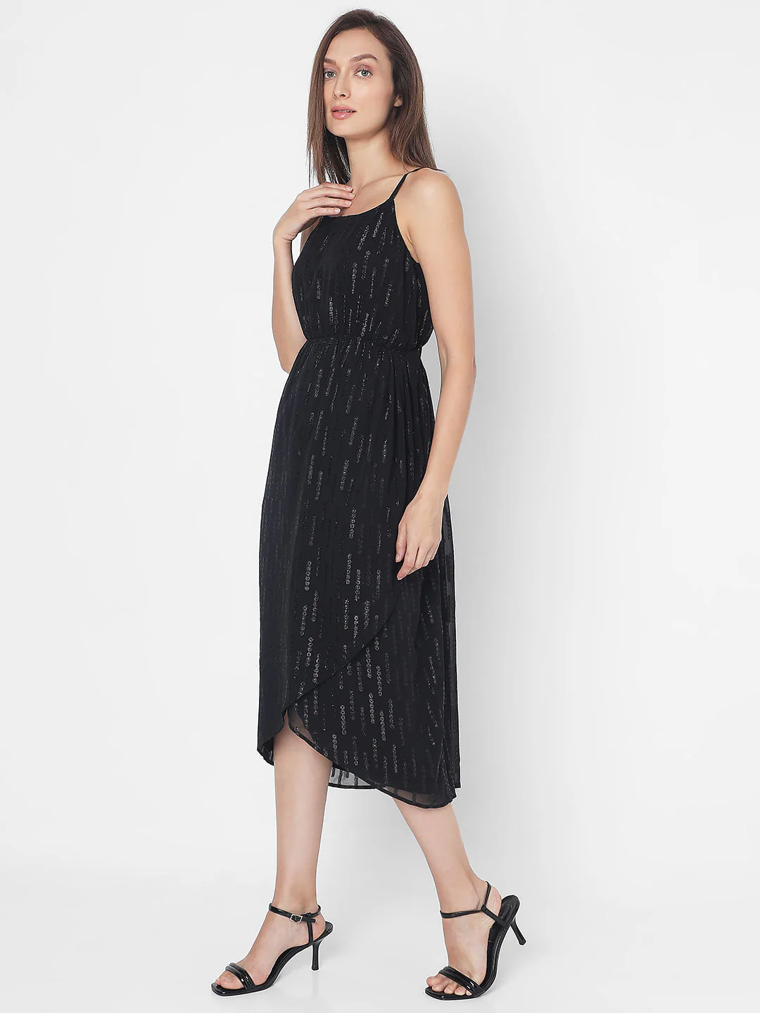 Black Embellished Midi Dress - Image 3