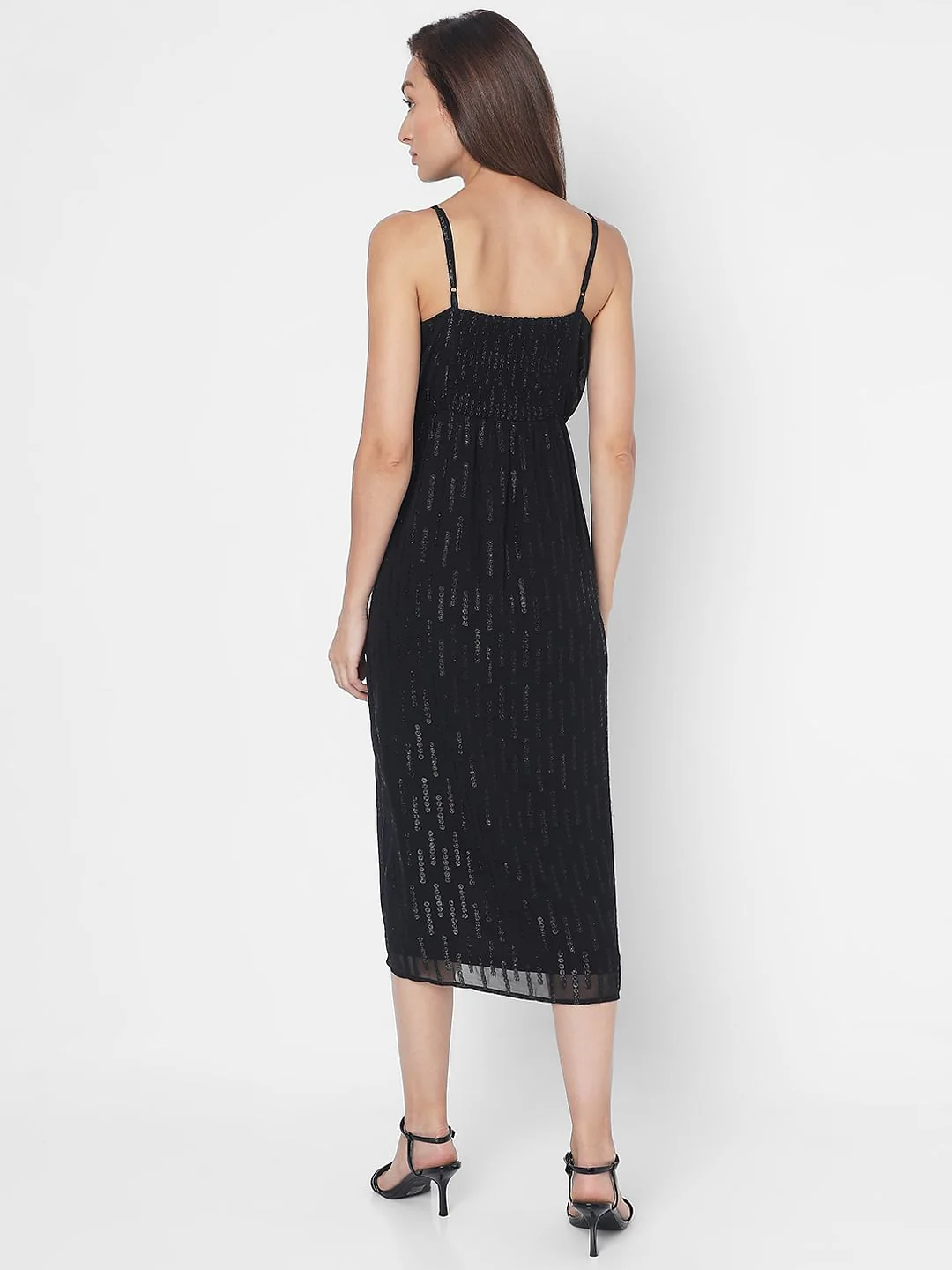 Black Embellished Midi Dress - Image 4