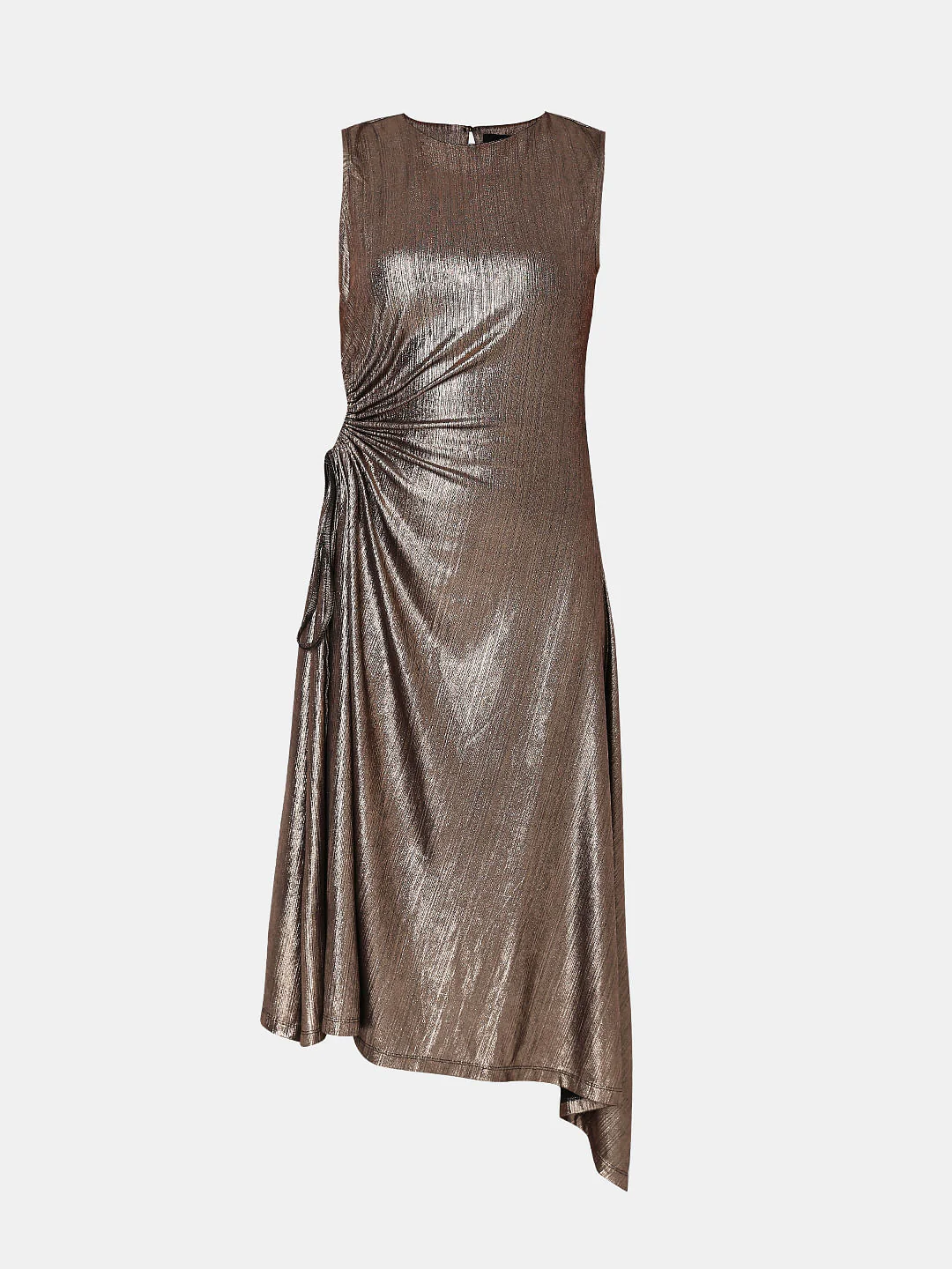 Bronze Side-Cutout Midi Dress - Image 7