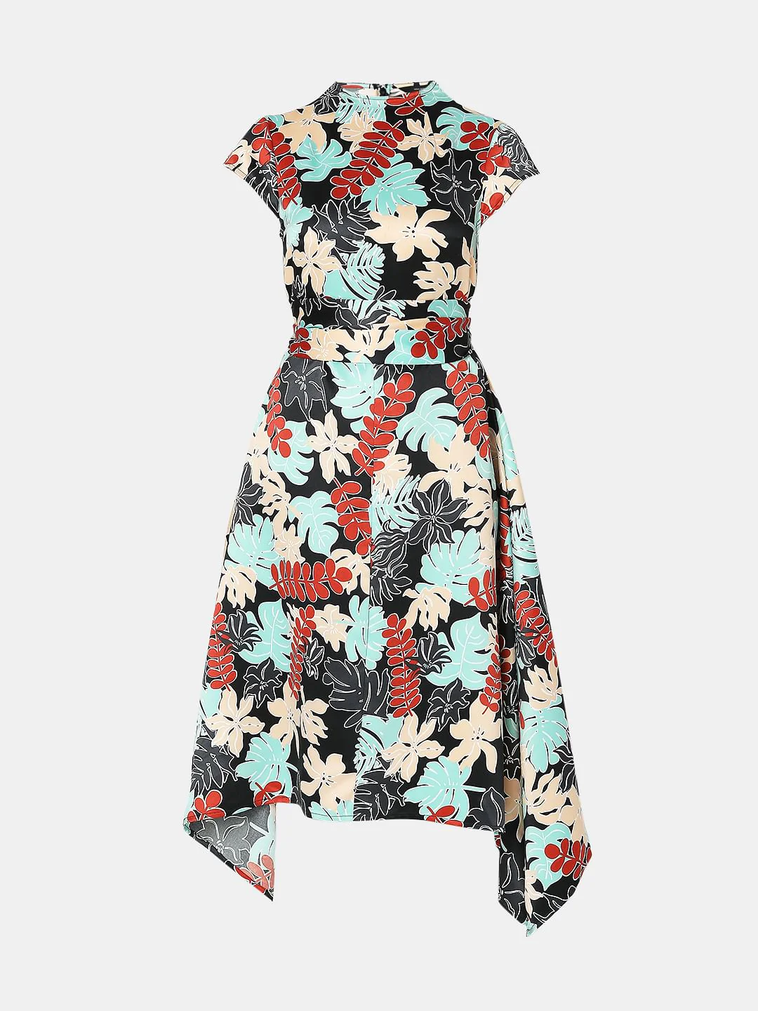 Black Floral Print Midi Dress - Image 7