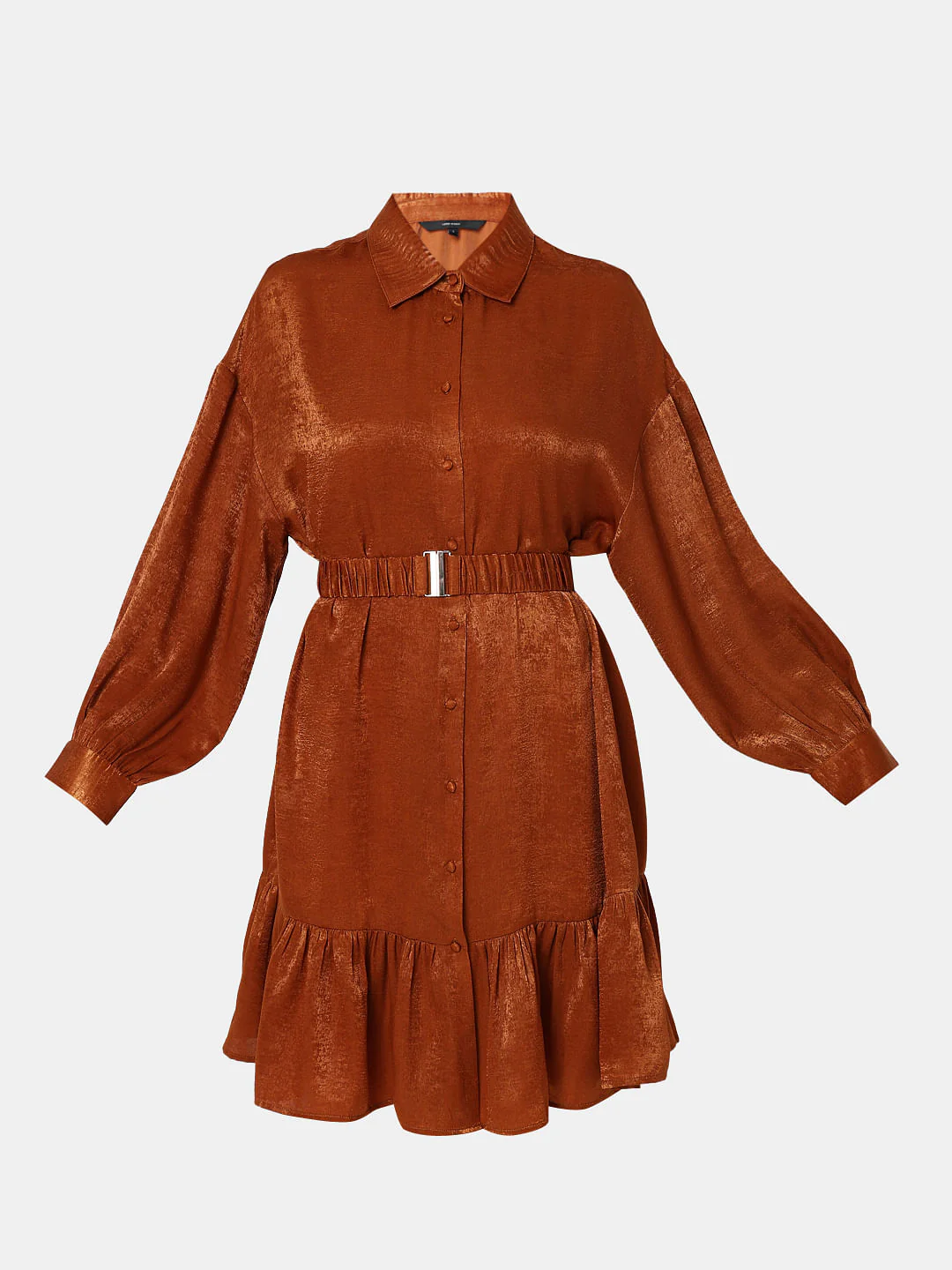 Copper Brown Fit & Flare Dress - Image 7