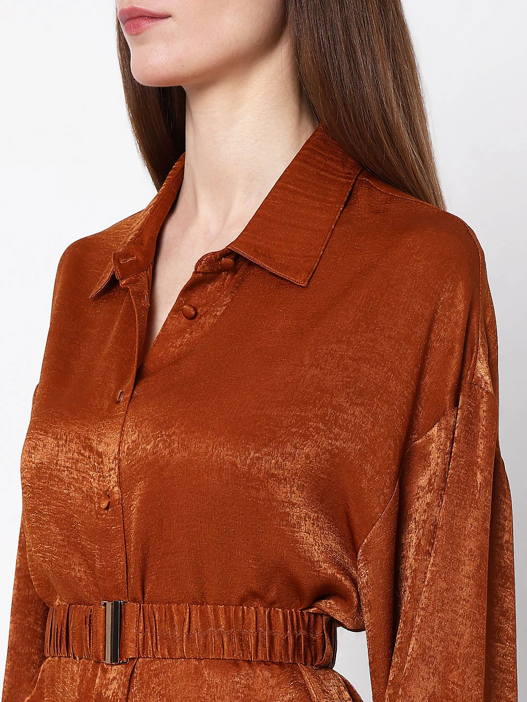 Copper Brown Fit & Flare Dress - Image 8