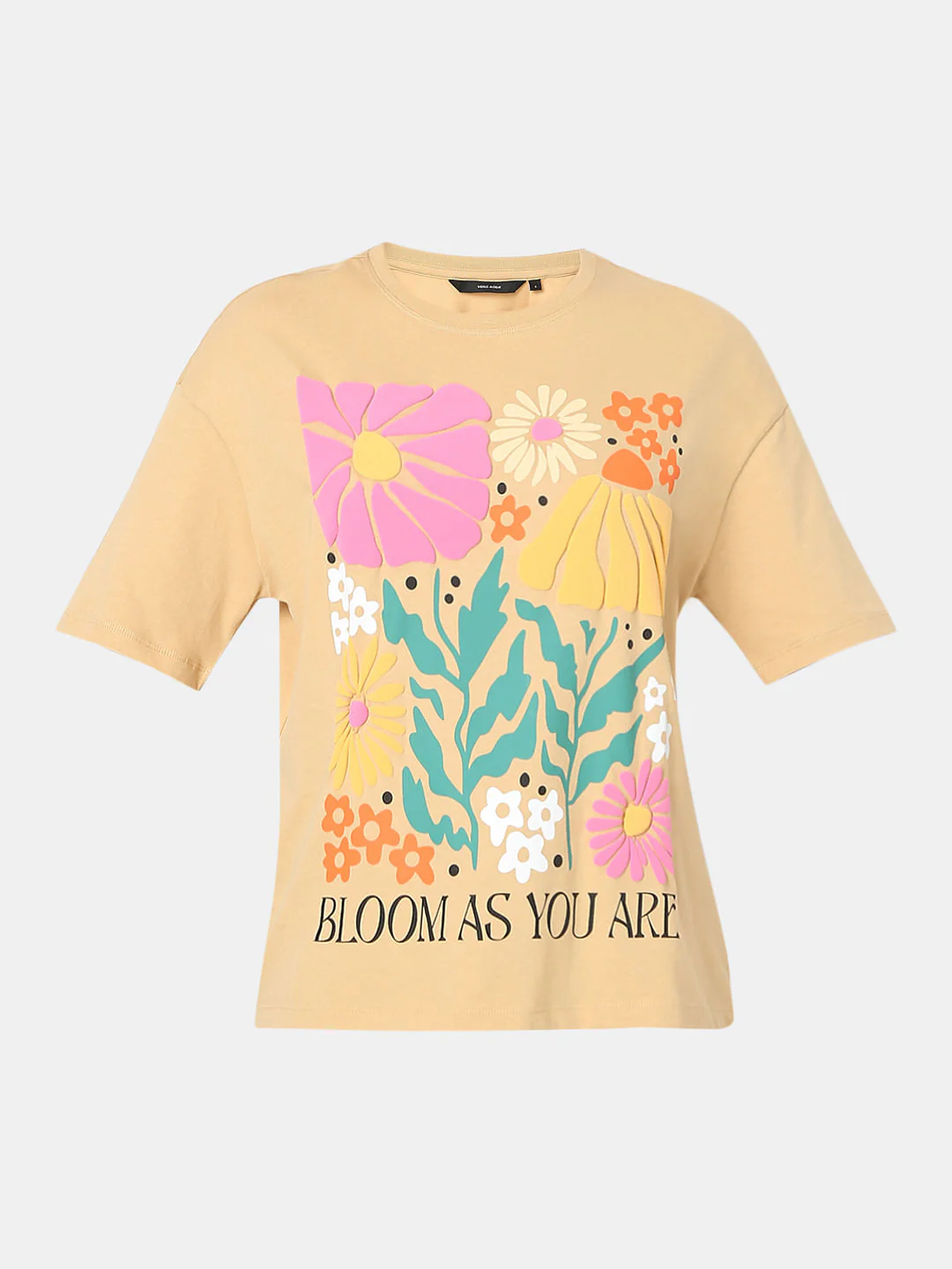 Beige Floral Print T-Shirt - Image 7
