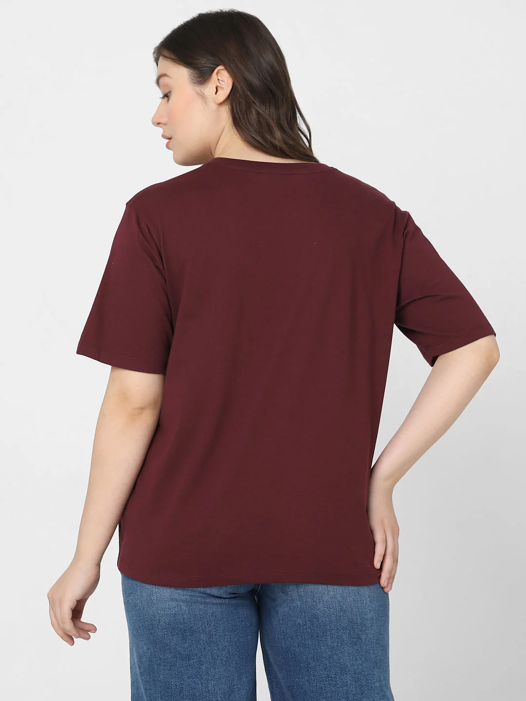 Curve Maroon Printed T-Shirt - Image 4