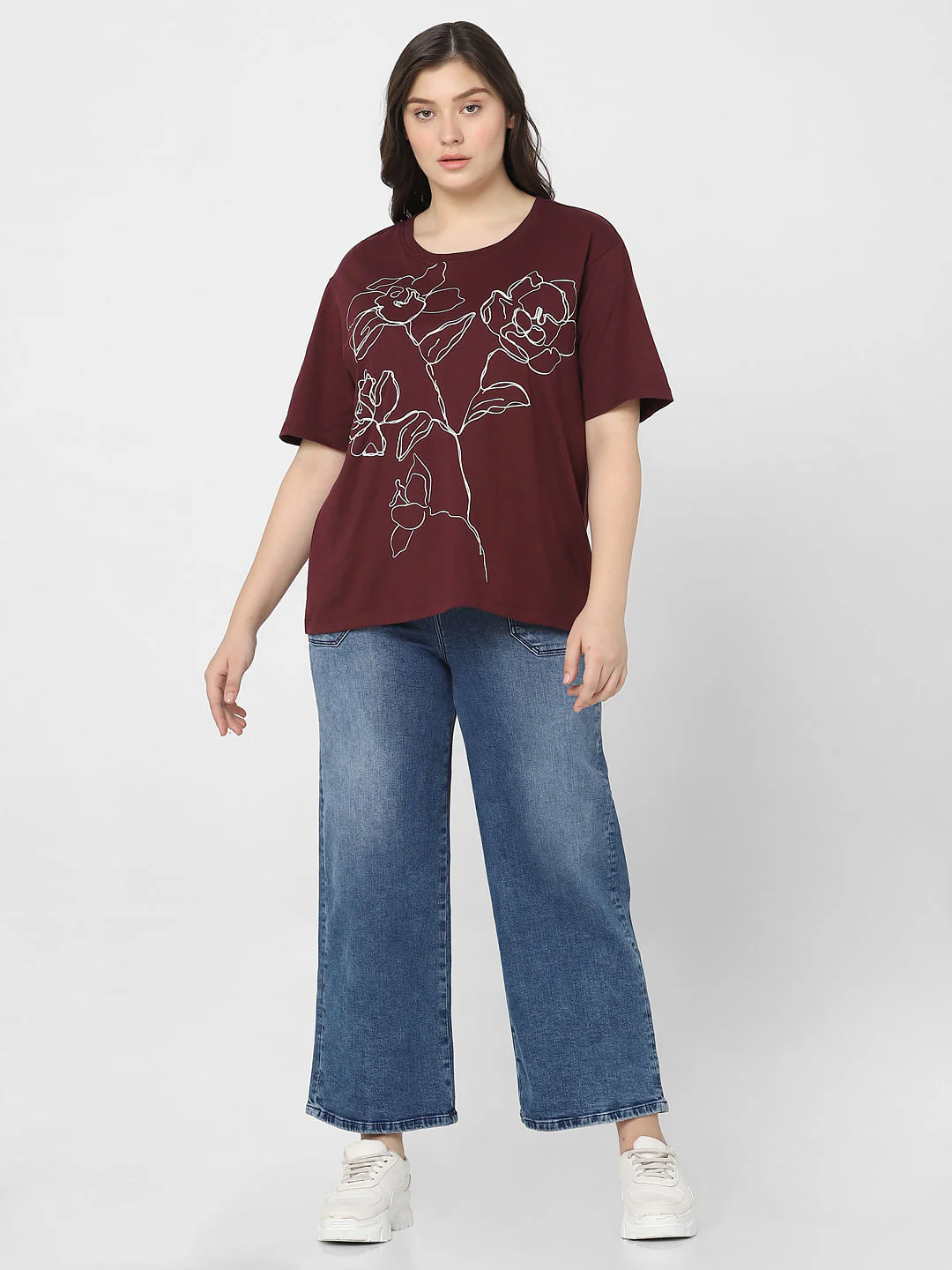 Curve Maroon Printed T-Shirt - Image 5