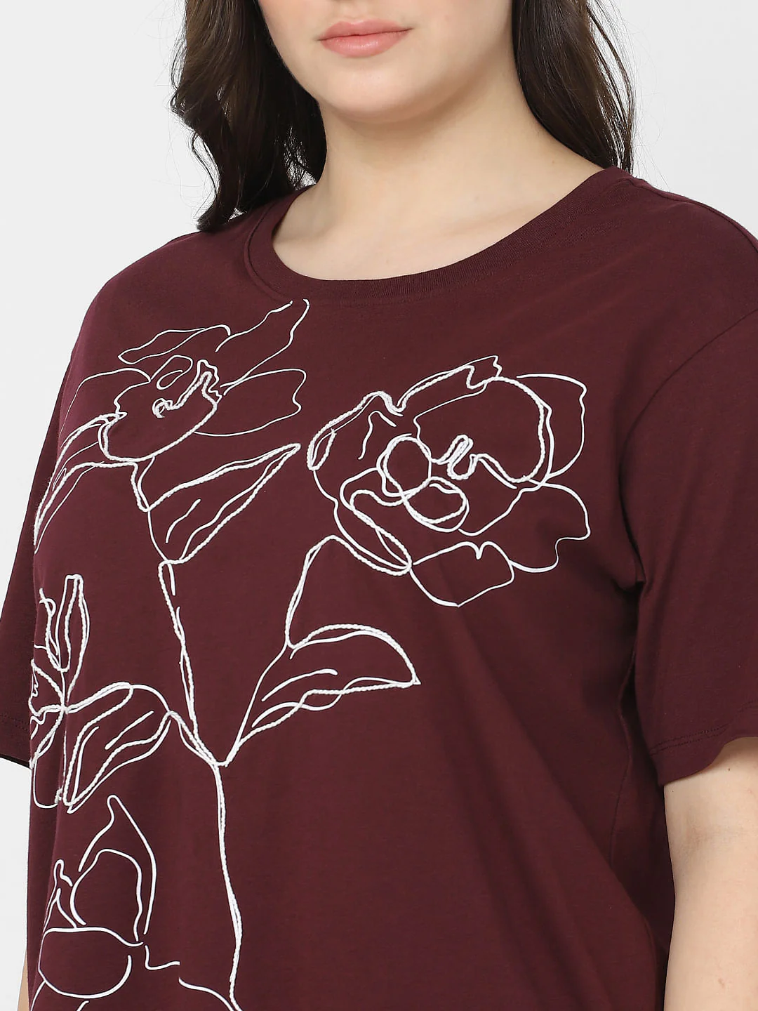 Curve Maroon Printed T-Shirt - Image 6