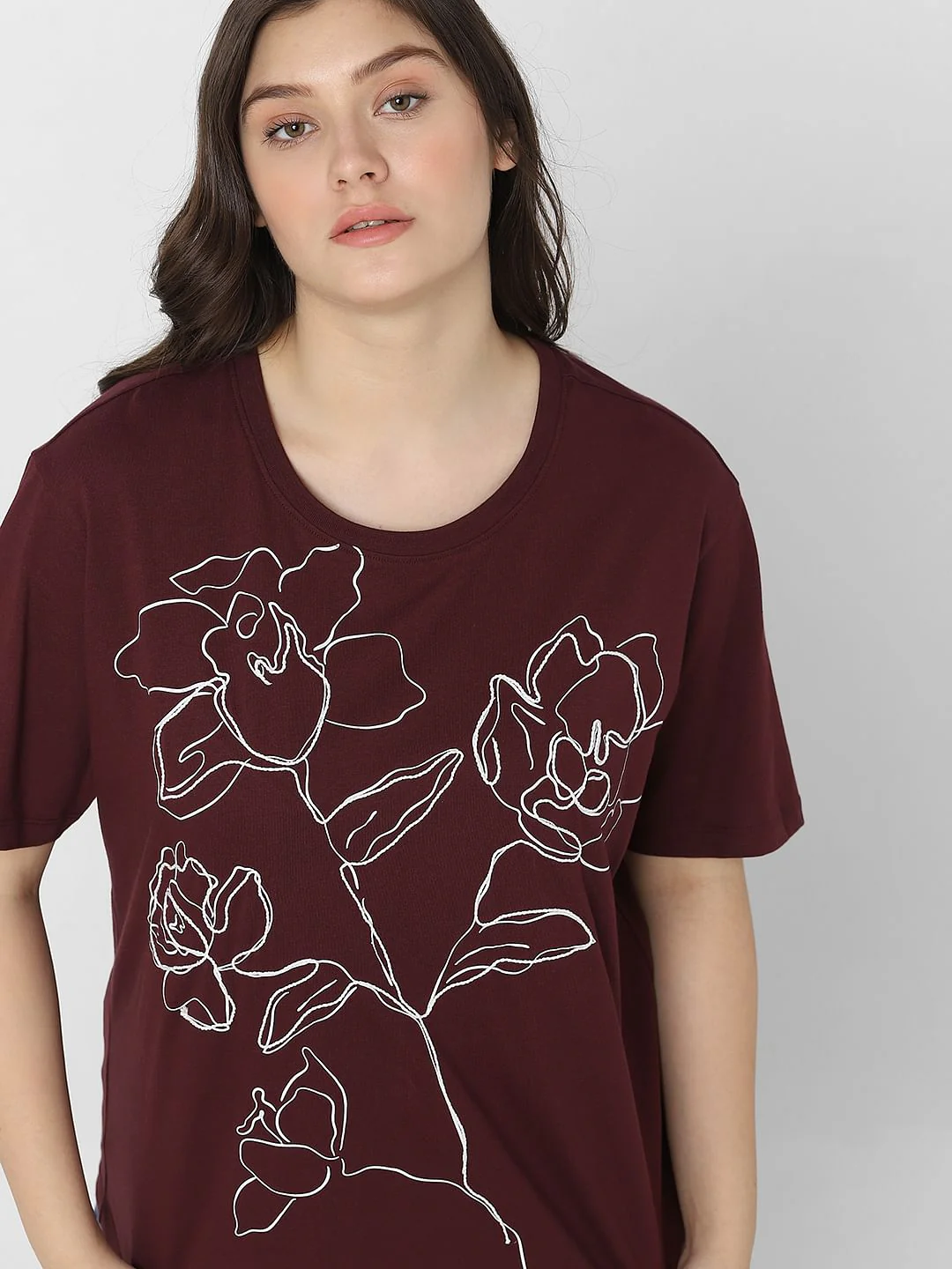 Curve Maroon Printed T-Shirt - Image 8