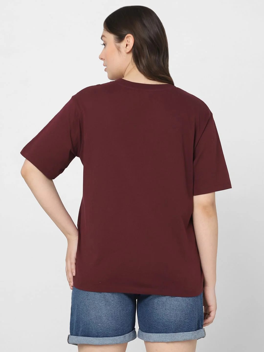 Curve Maroon Graphic Printed T-Shirt - Image 4