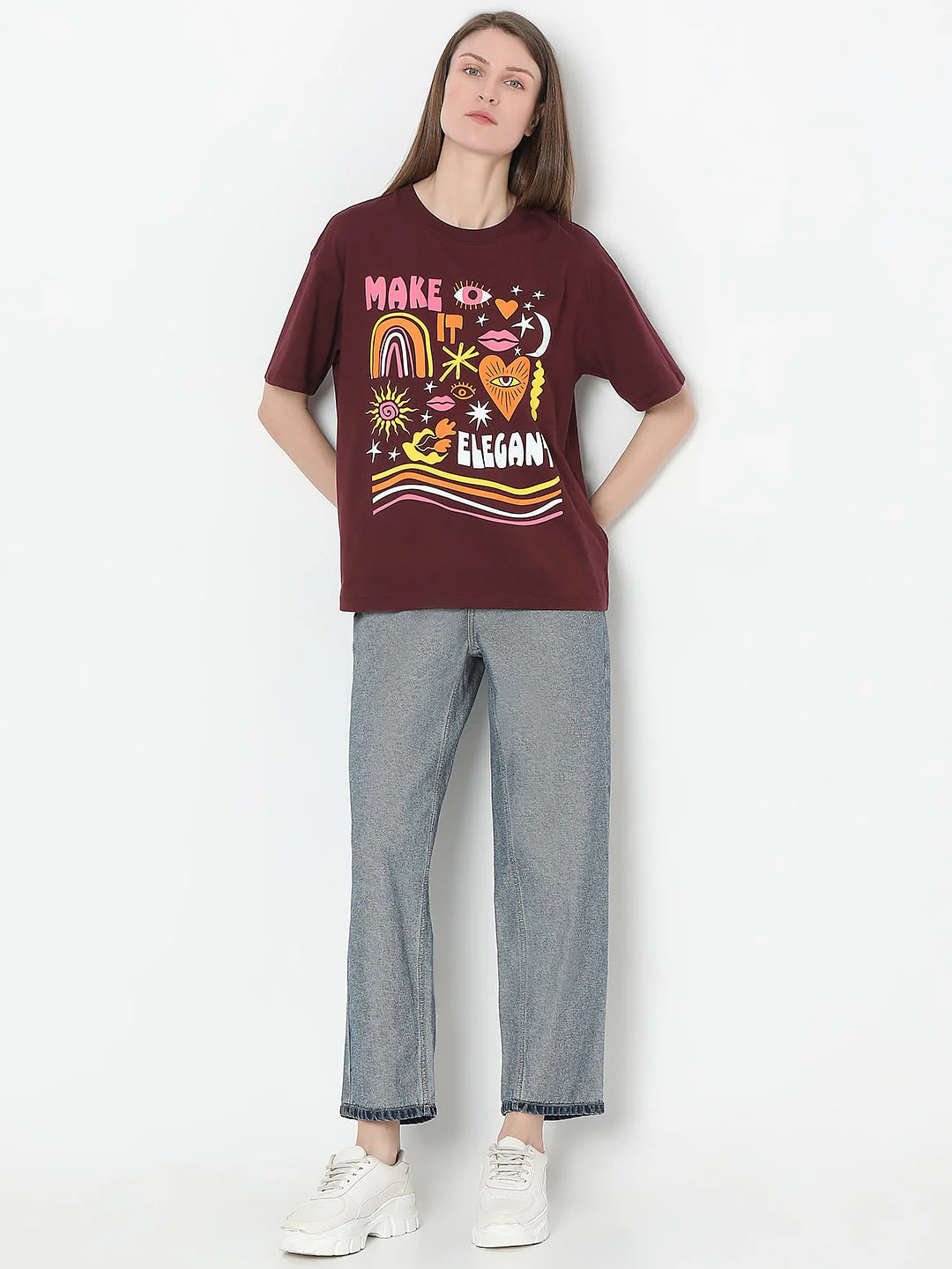 Maroon Graphic Print T-Shirt - Image 5
