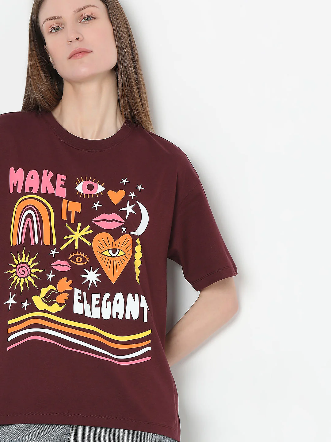 Maroon Graphic Print T-Shirt - Image 6