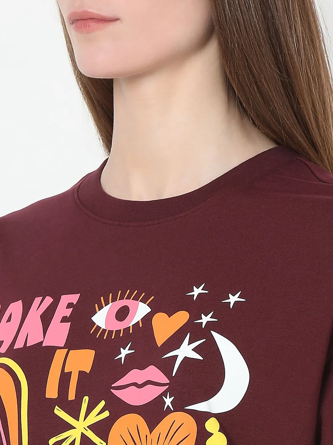Maroon Graphic Print T-Shirt - Image 8