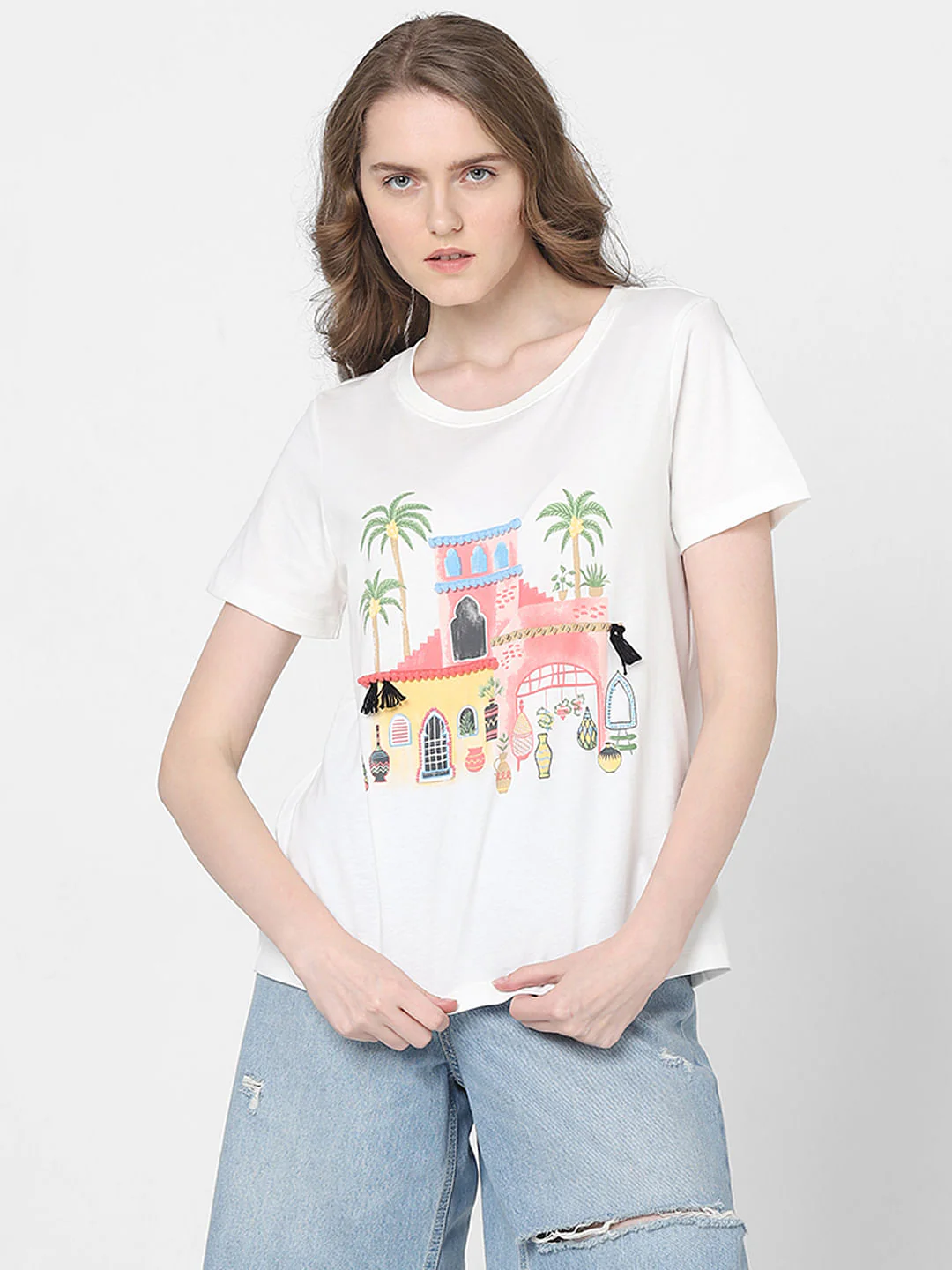 White Graphic Print T-Shirt - Image 2