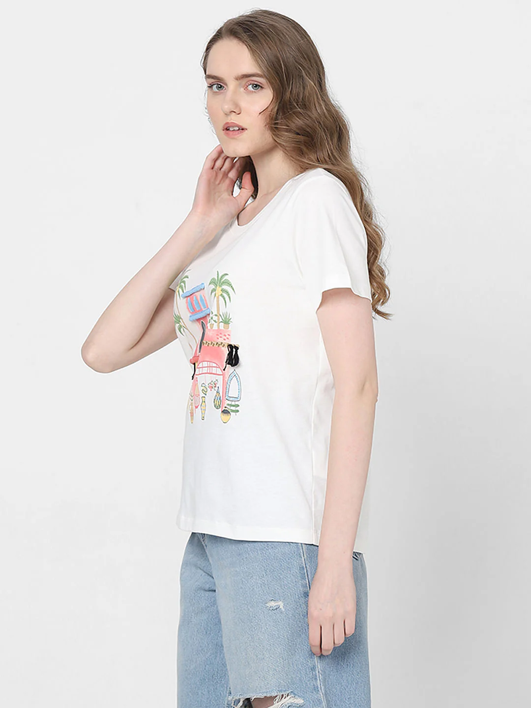 White Graphic Print T-Shirt - Image 3