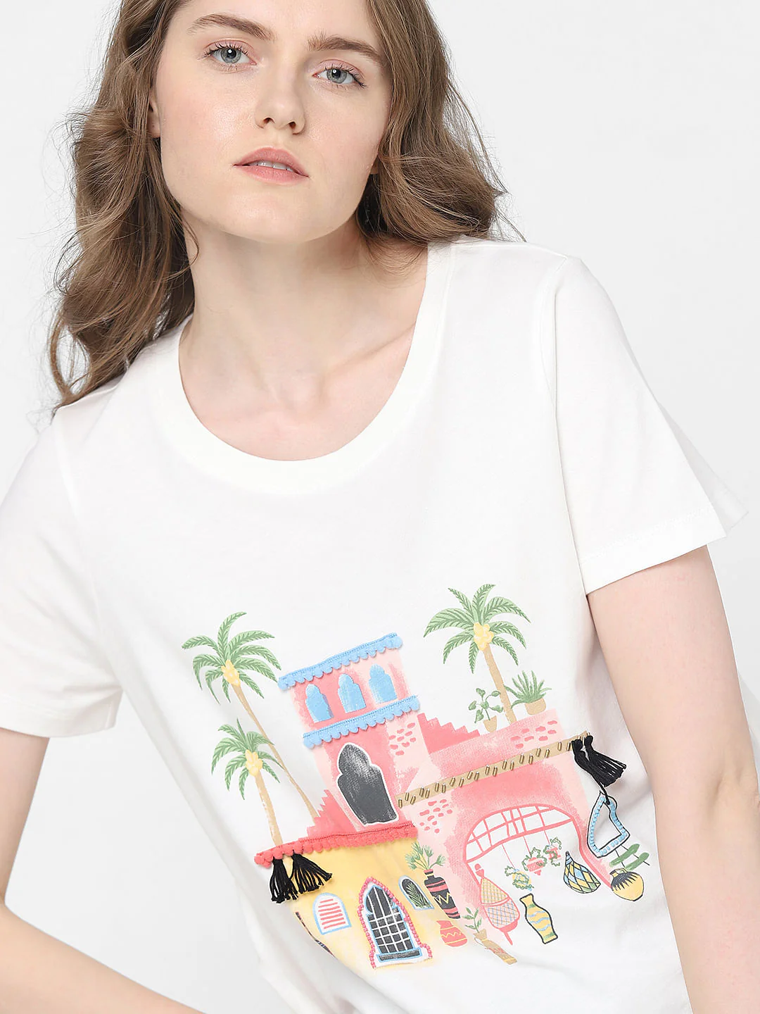 White Graphic Print T-Shirt - Image 8