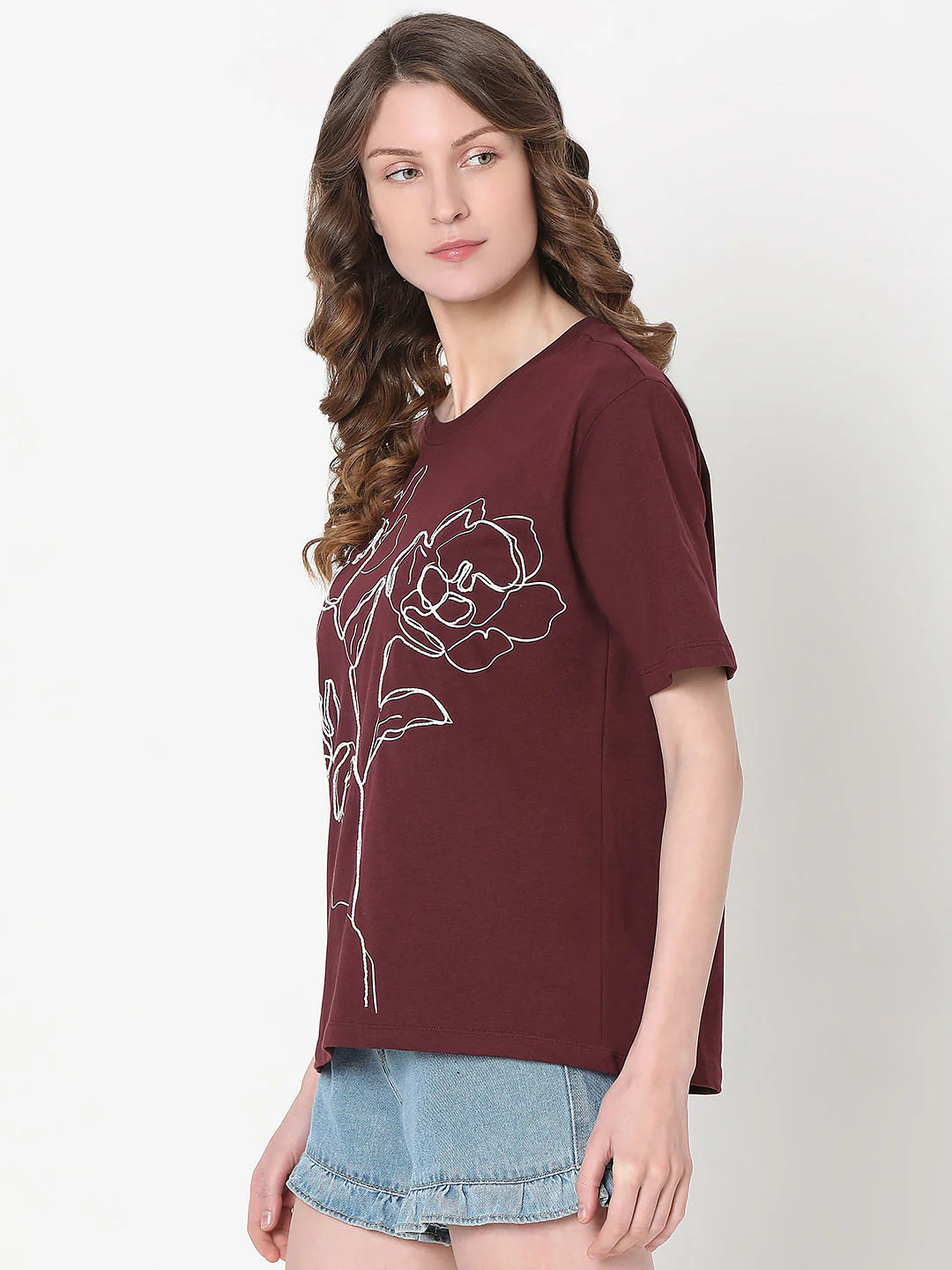 Maroon Graphic Print T-Shirt - Image 3